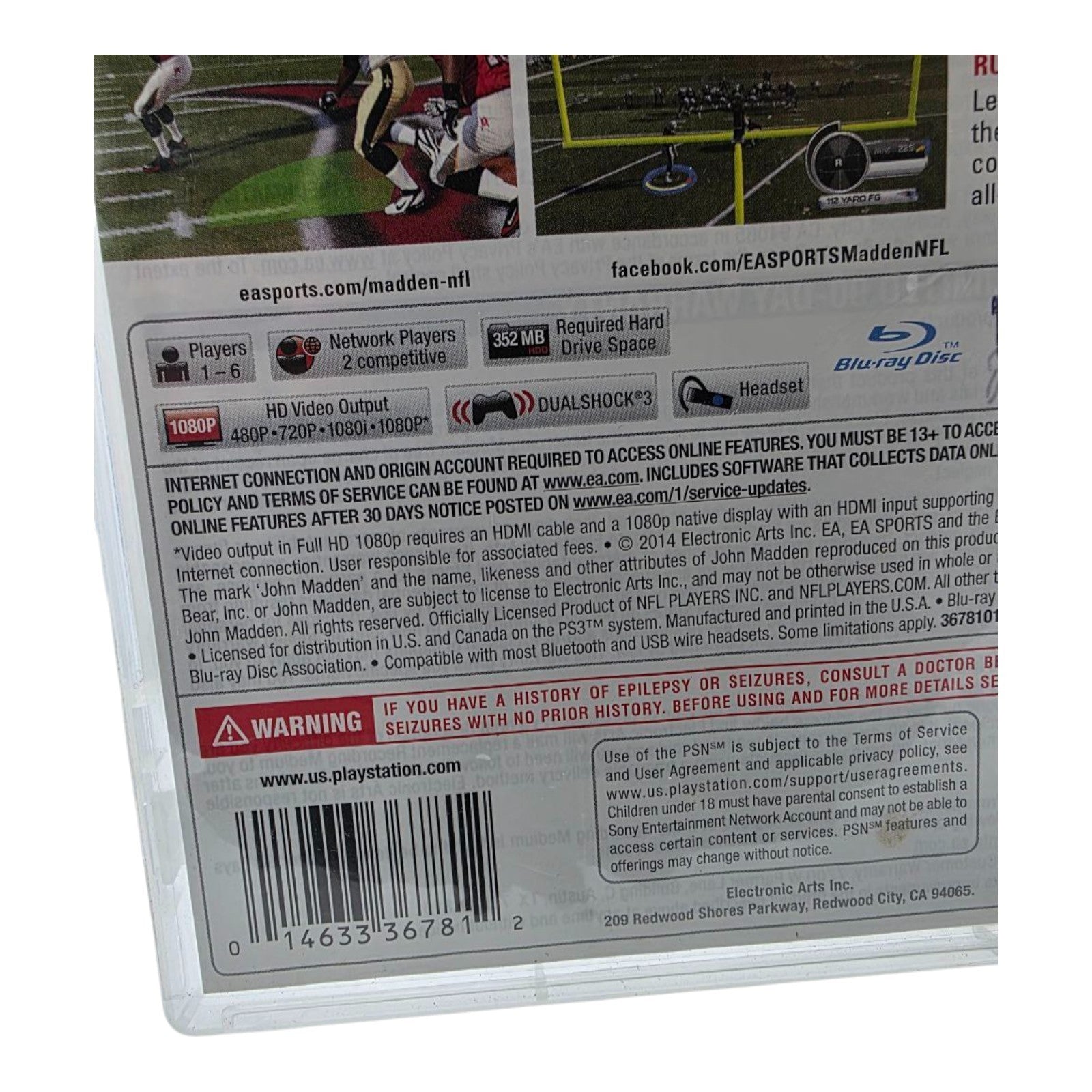 Madden NFL 15 Sony PlayStation 3 2014 PS3 Football Video Game Tested No Manual