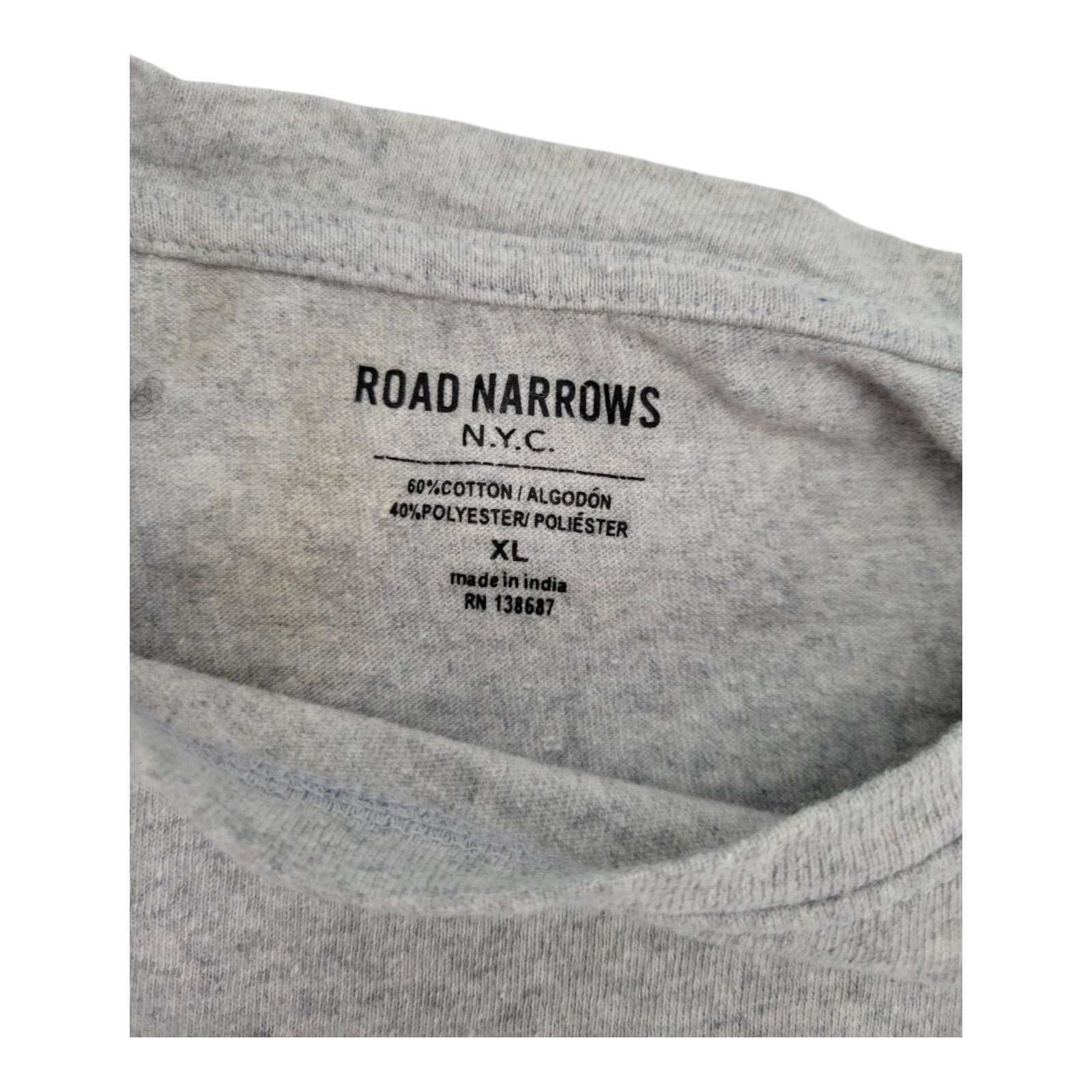 Road Narrows NYC Wavy Mushroom Psychedelic Eye Graphic Print Gray T-Shirt XL