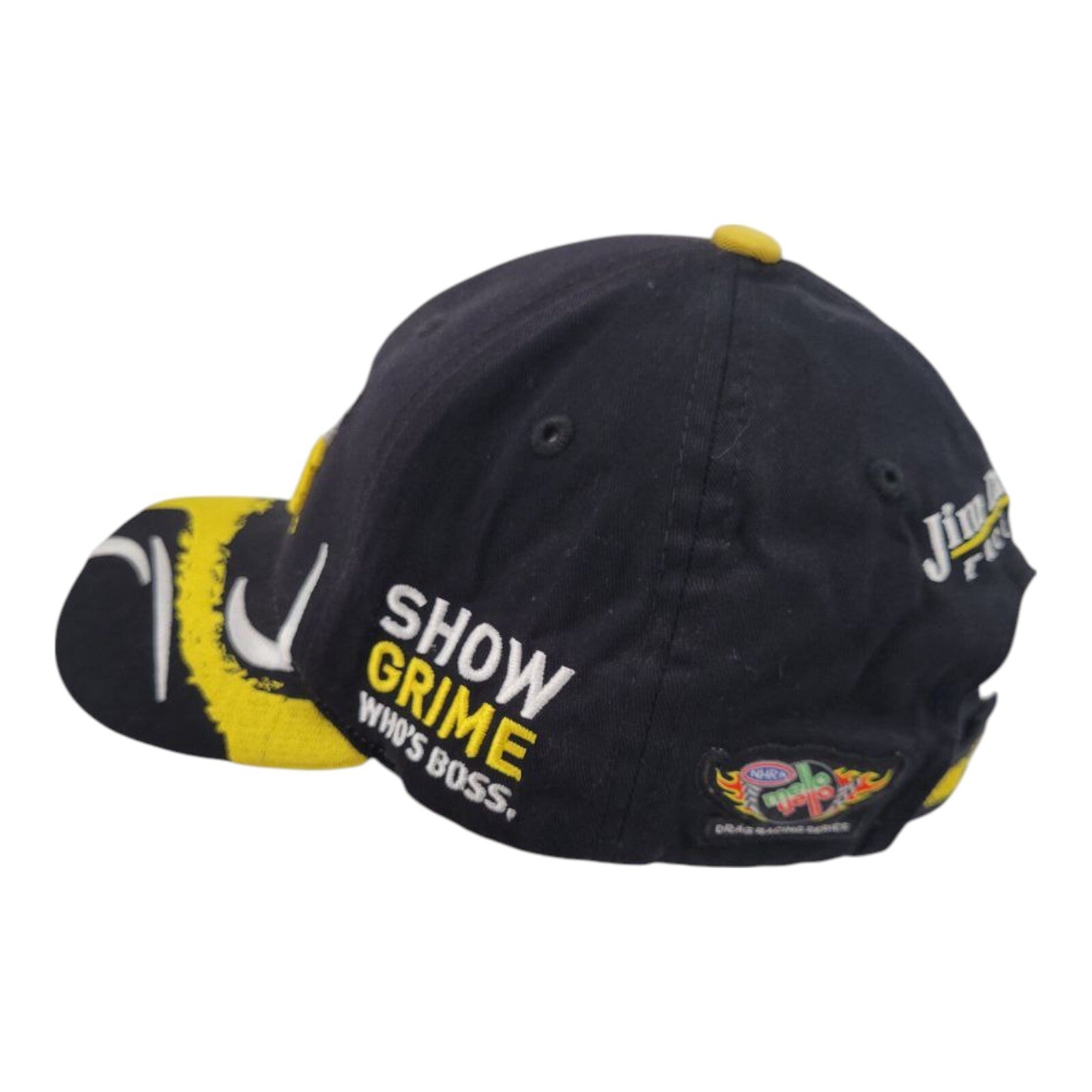 MainGate NHRA Grime Boss Drag Racing Black Yellow Adjustable Hat One Size