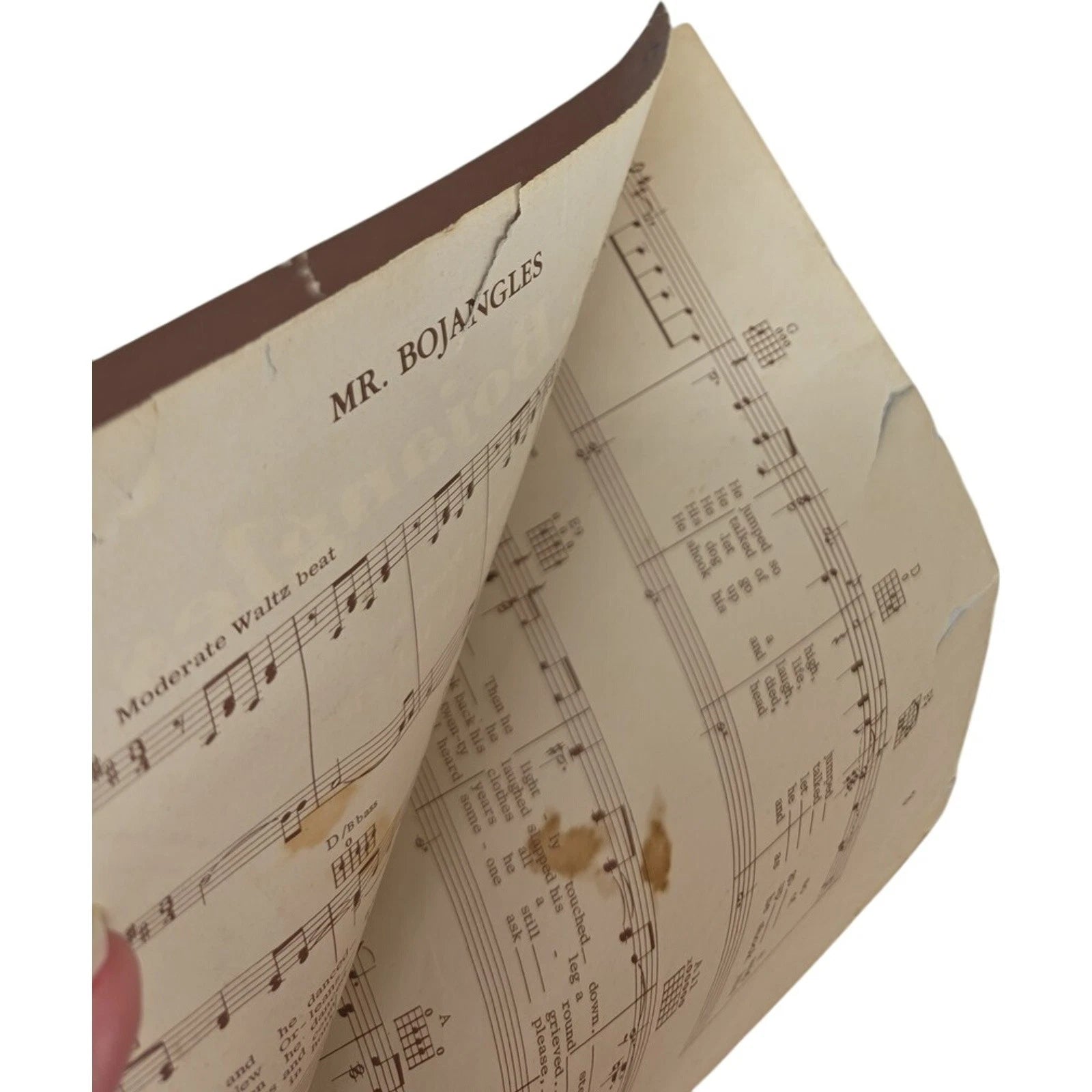 Vintage 1968 Sheet Music Mr. Bojangles by Jerry Jeff Walker