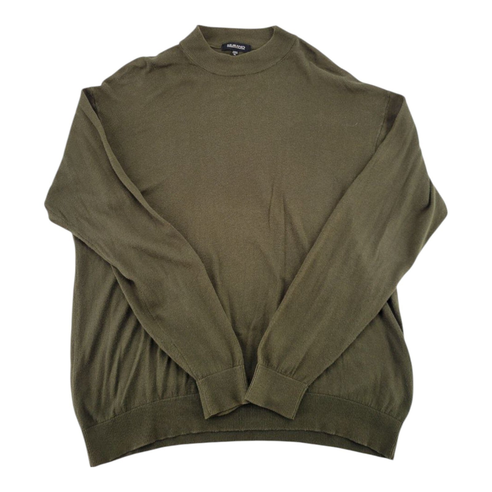 Murano Olive Green Mock Neck Sweater Mens Long Sleeve Size XL
