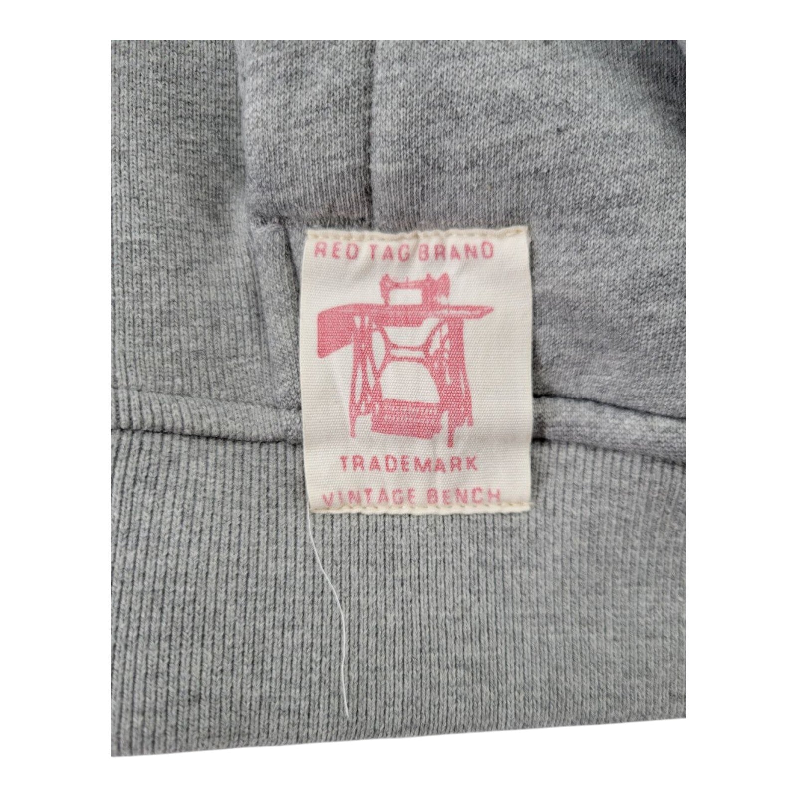 Red Tag Brand Bear Patch USA Flag Graphic Gray Sweatshirt 46x26