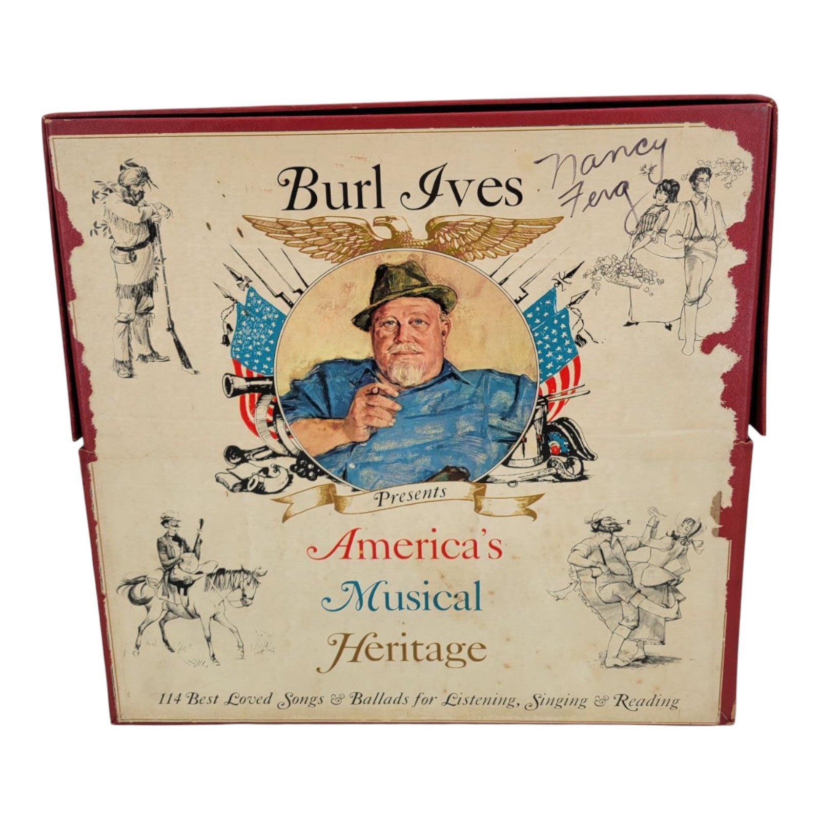 Vintage 1963 Burl Ives Americas Musical Heritage 6 Vinyl LP Set With Songbook