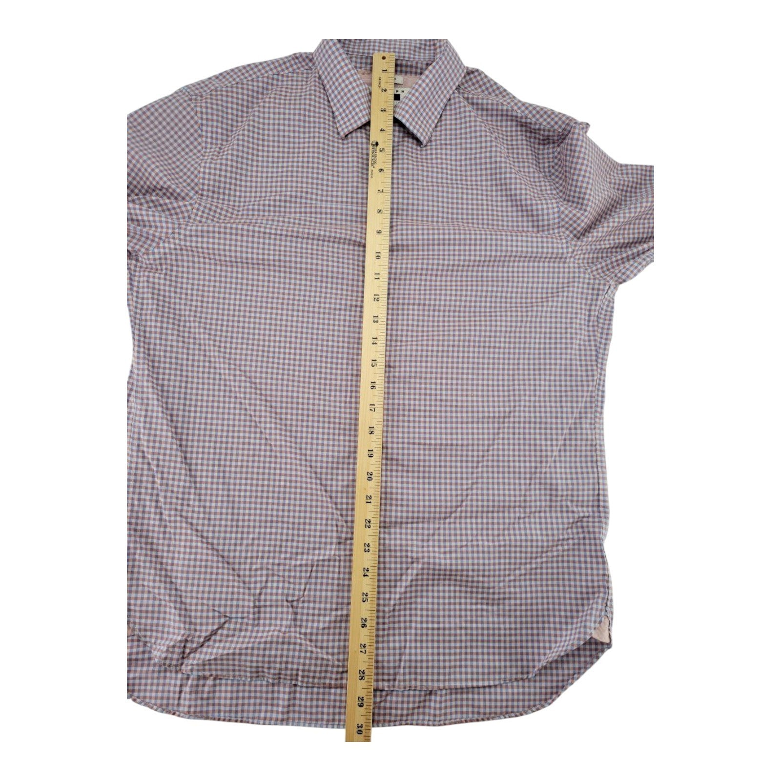 Joseph Abboud Men's Check Dress Shirt L Non-Iron Long Sleeve