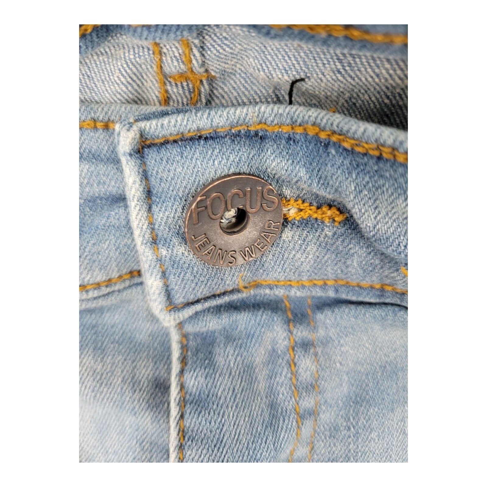 Focus Jeans Mens Paint Splatter Moto Biker Denim Pants Distressed Style 32L