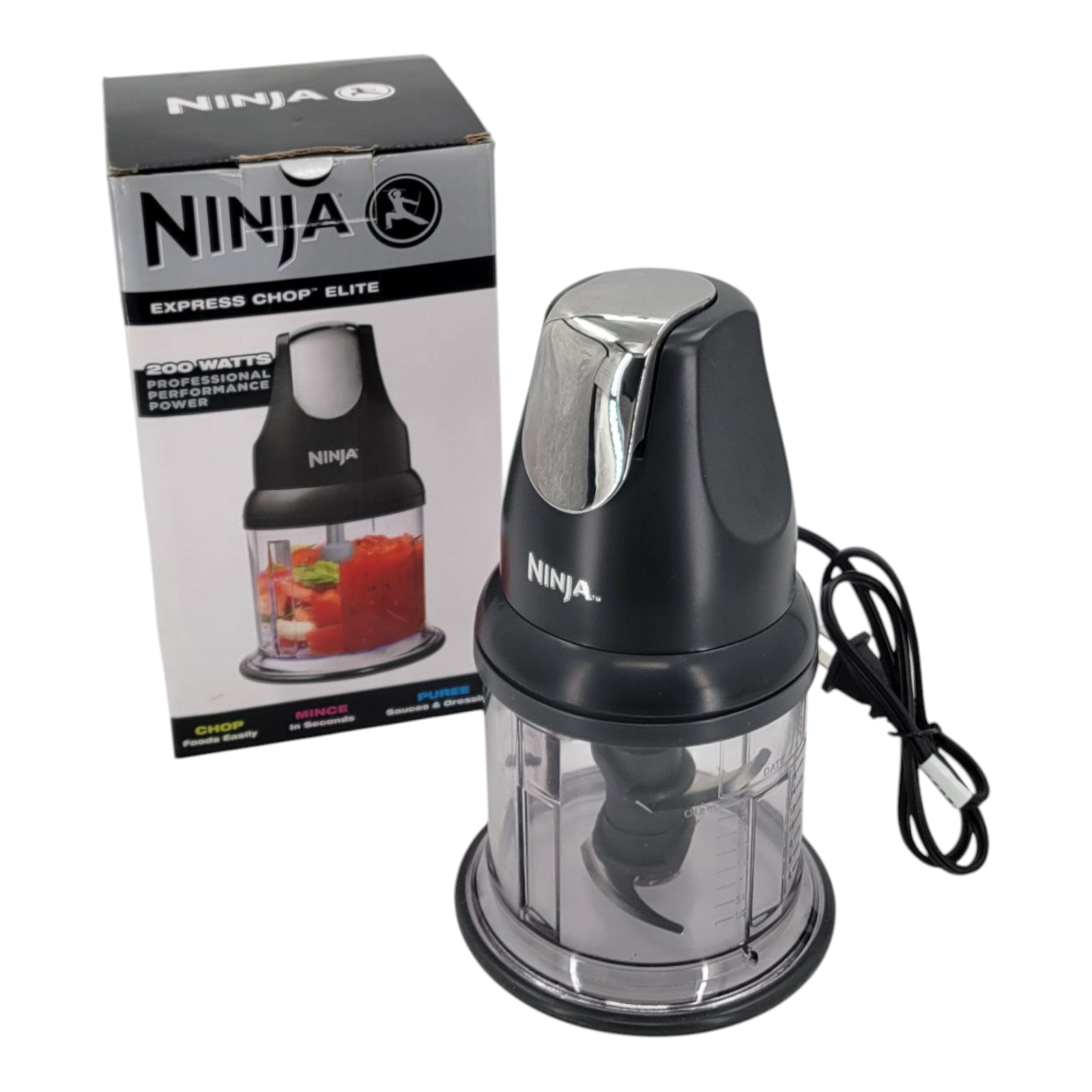 Ninja Food Chopper Express Chop 200W 16 Oz Bowl for Mincing Grinding Blending
