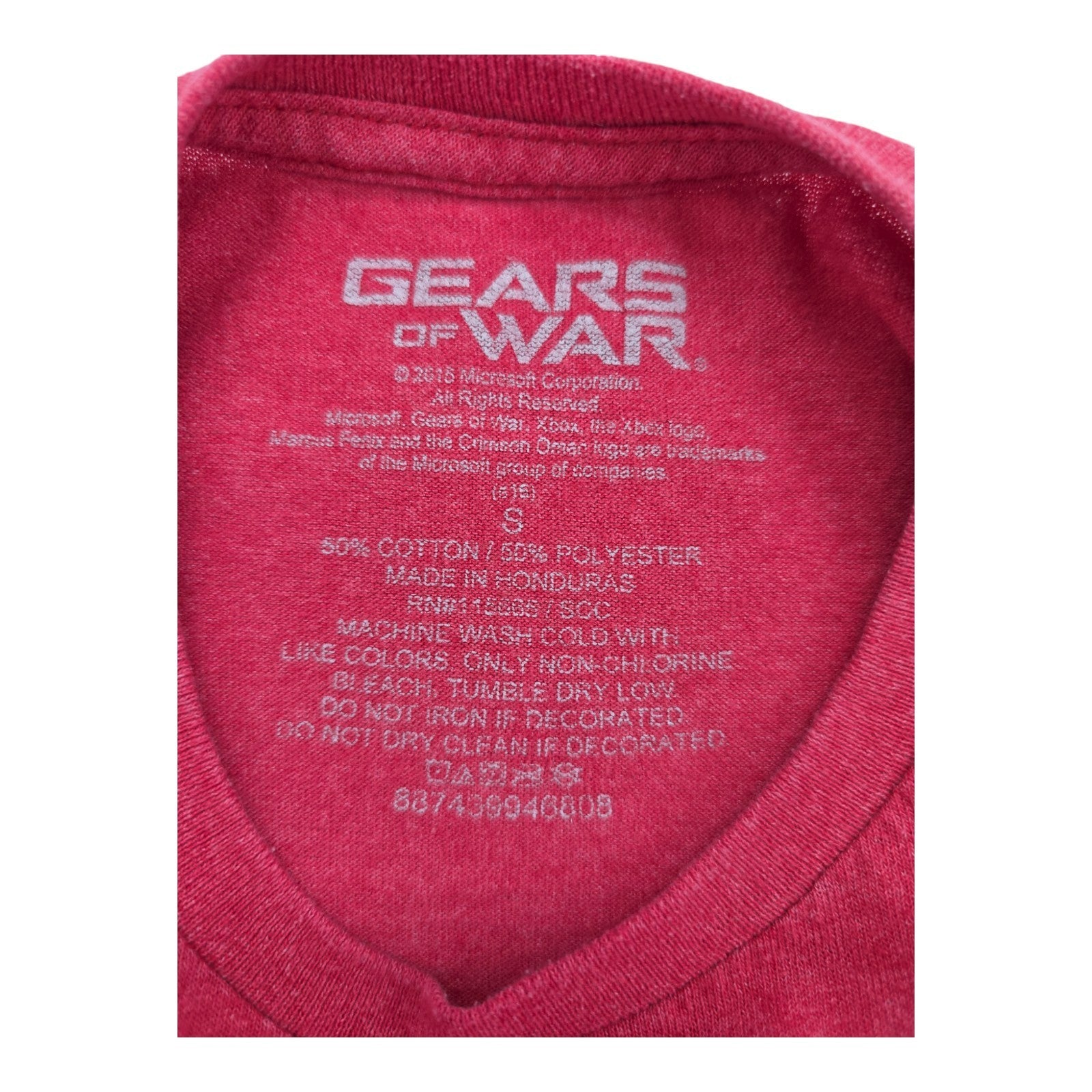 Gears Of War 1 Red Video Game Promo Gamer Nerd Crimson COGS T-Shirt Size S