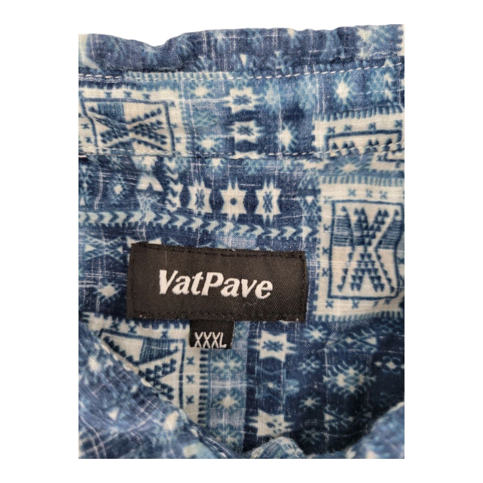 VatPave Men's Blue Hawaiian Shirt XXXL Short Sleeve Button Cotton