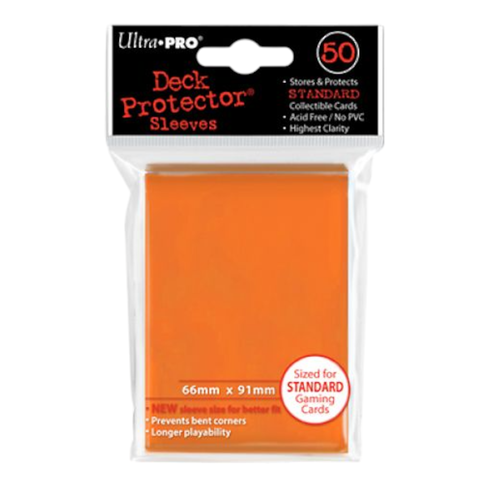 Ultra Pro Gloss Solid Orange Deck Protector Sleeves 50 Count Standard Size