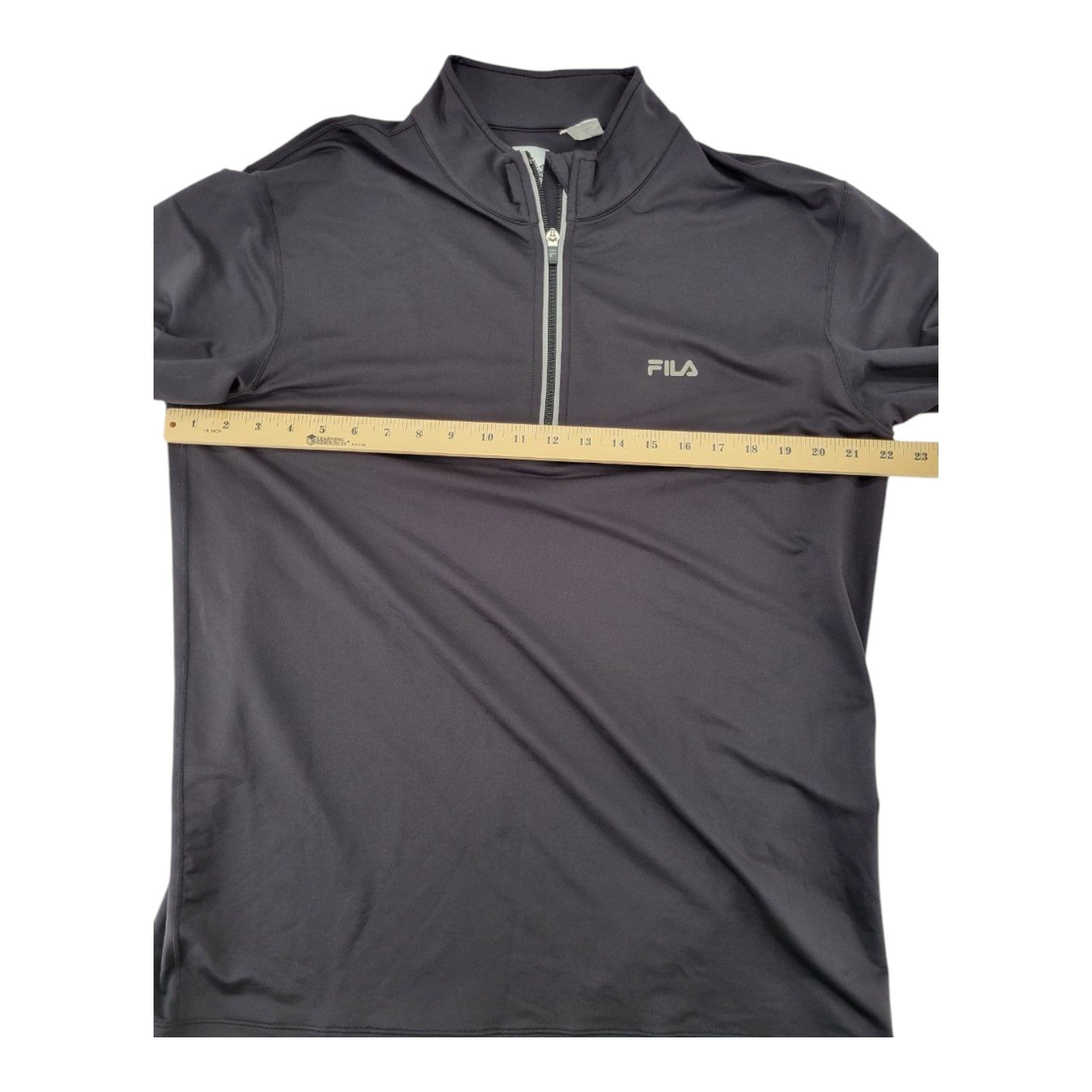FILA Men's Black 1/4 Zip Pullover Shirt XL Stretch Athletic Long Sleeve