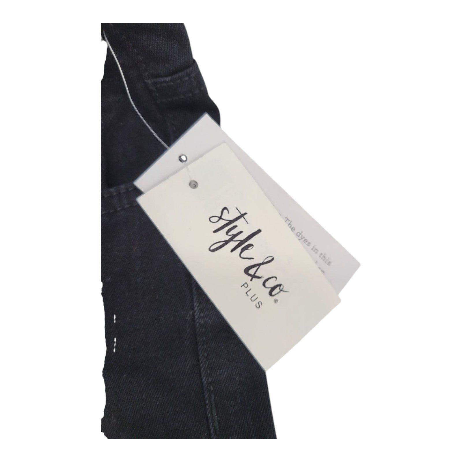 Style & Co Plus Crop Flare Pants 20W Black Rinse High Rise Stud Hem Stretch