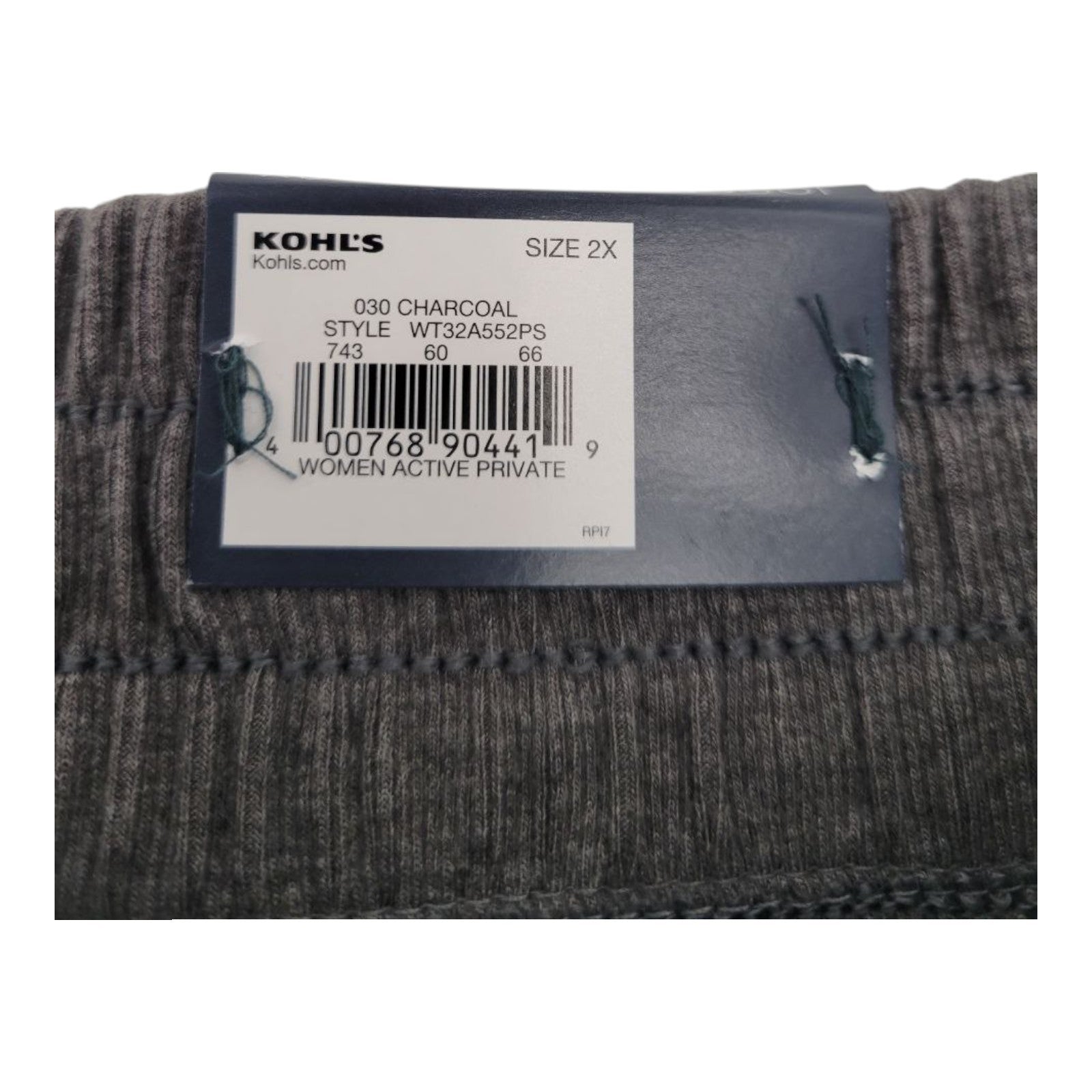 Tek Gear Women's Jogger Pants 2X Charcoal Gray Mid Rise Sweatpants