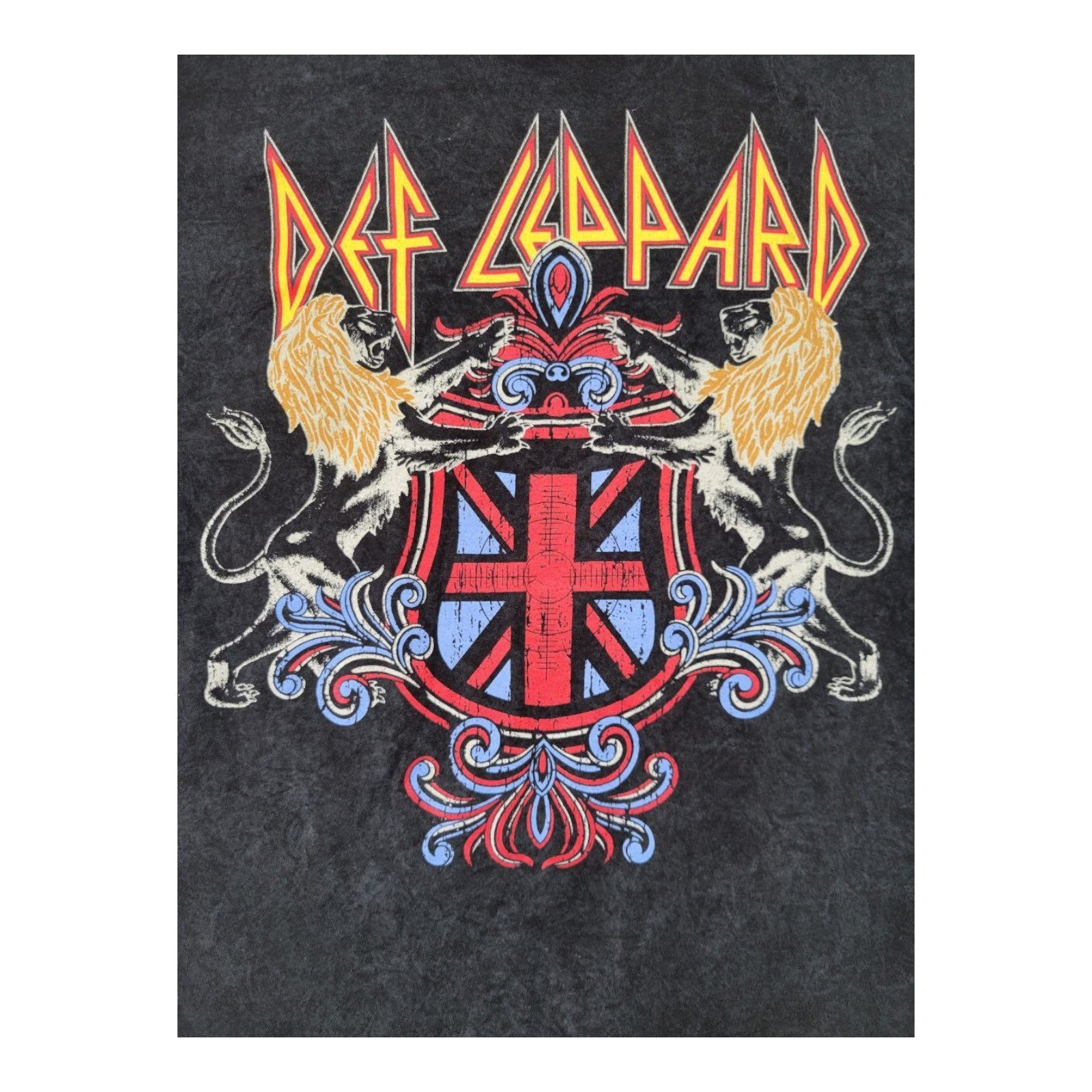 Def Leppard Men's Black Crest Graphic T-Shirt Size M Rock Band Tee