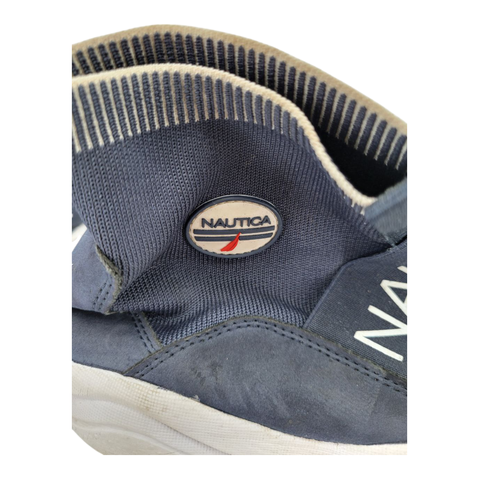 Nautica Unisex Kids Blue Sneakers High Top Sock Slip On Size 5