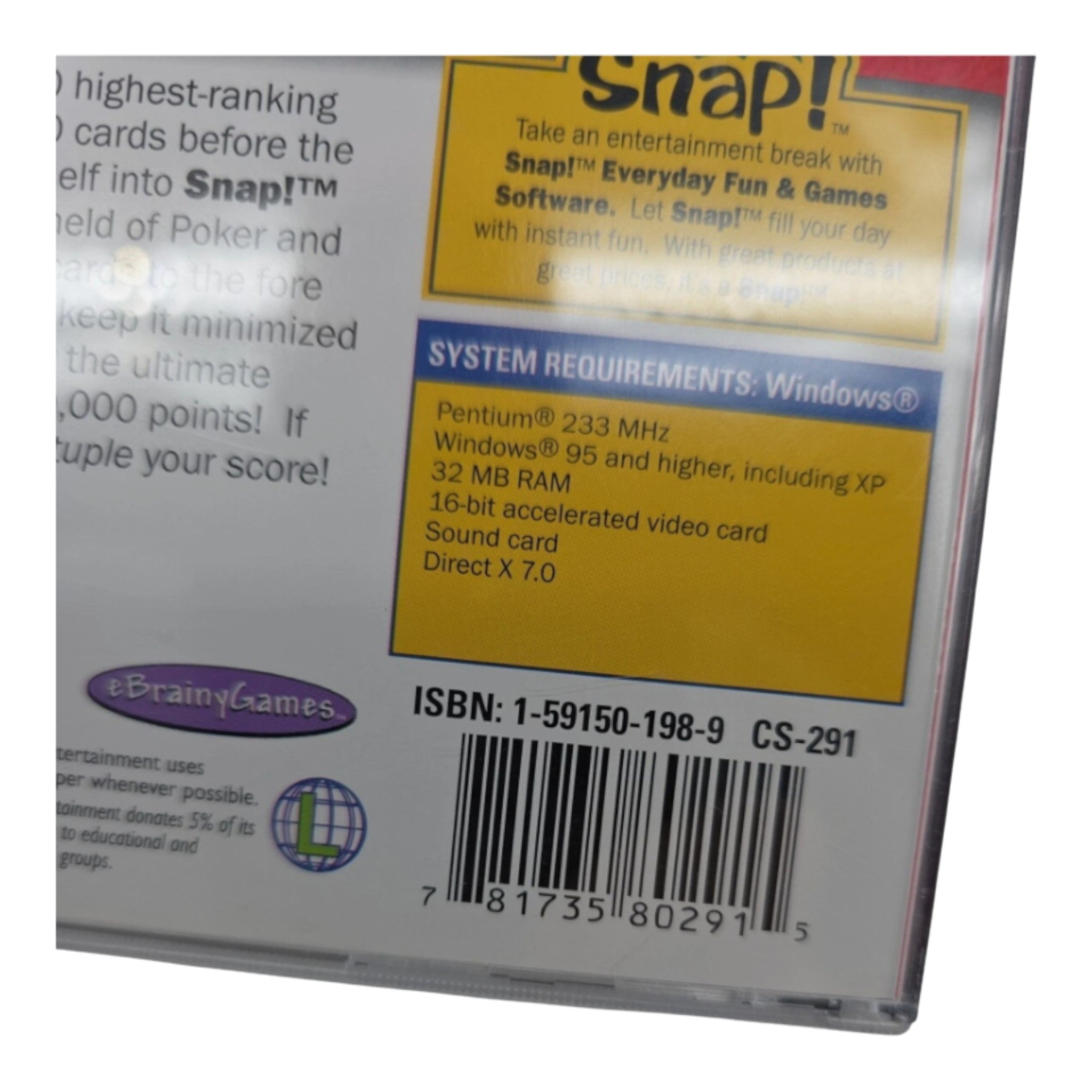 Snap! Poker-Jongg PC CD-ROM 2002 Topics Entertainment Windows 95/98/XP Game