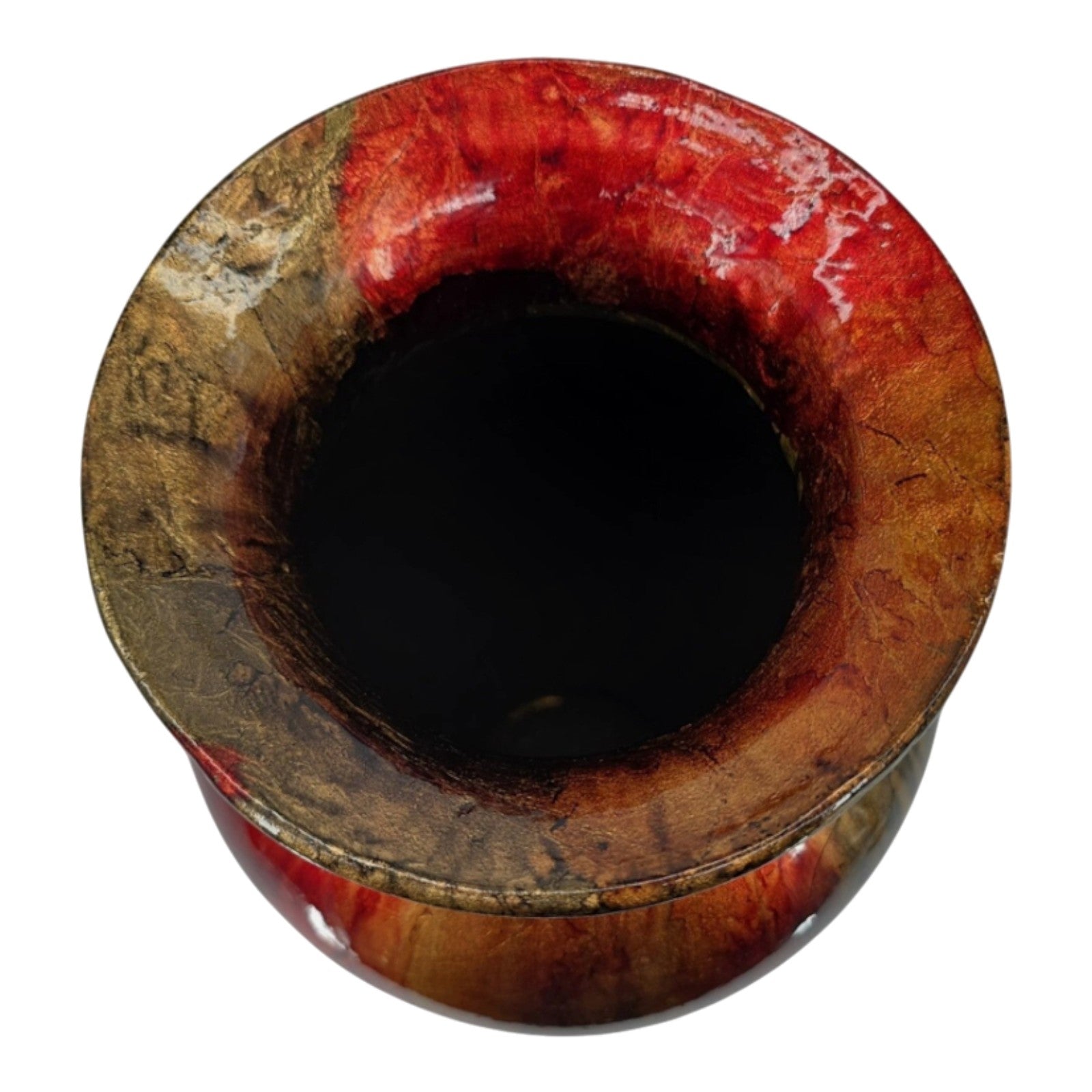 Traditional Bohemian Decorative Round Tapered Glazed Ceramic Vase 21 x 9 in