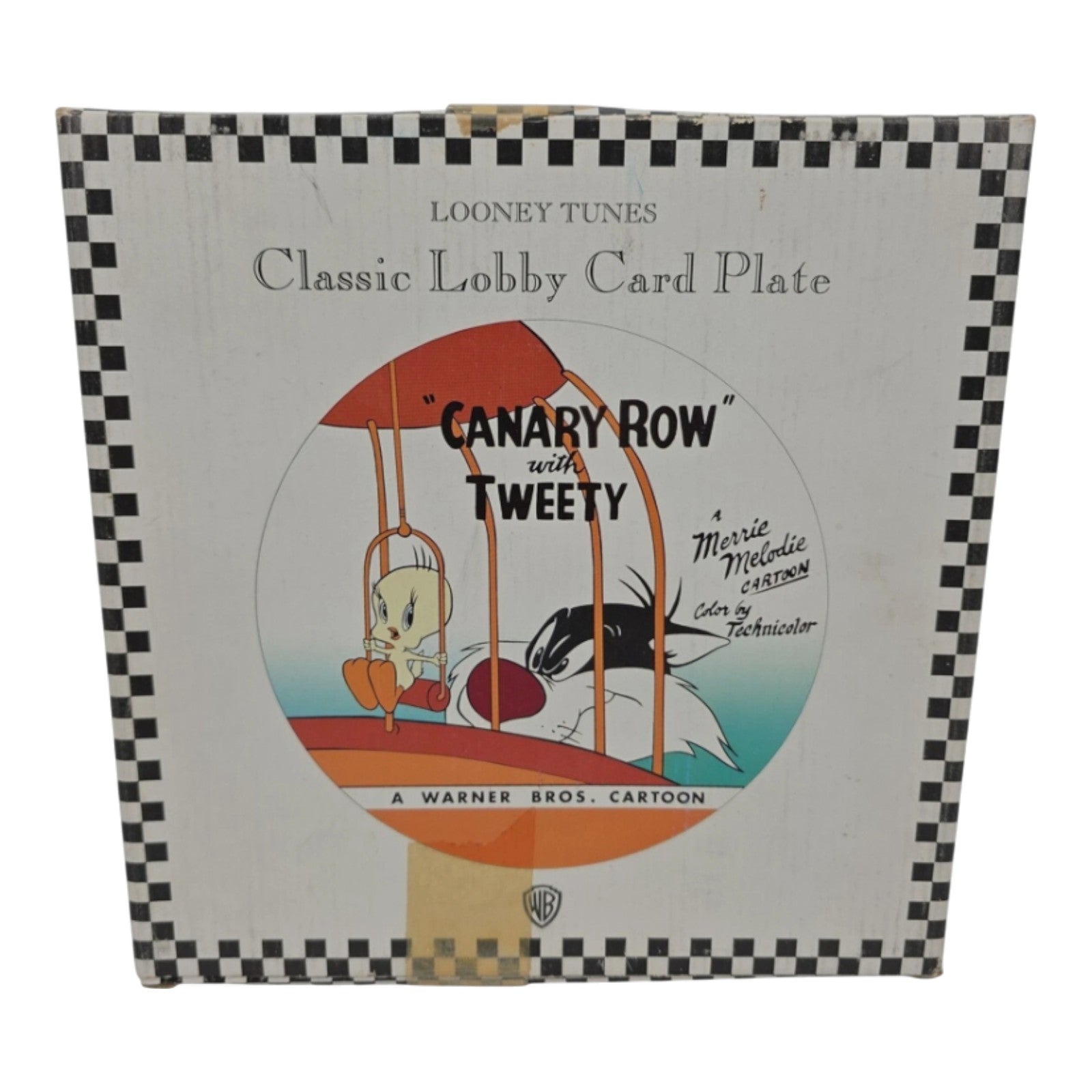 Warner Bros Looney Tunes Tweety Canary Row Classic Lobby Card Plate with Stand