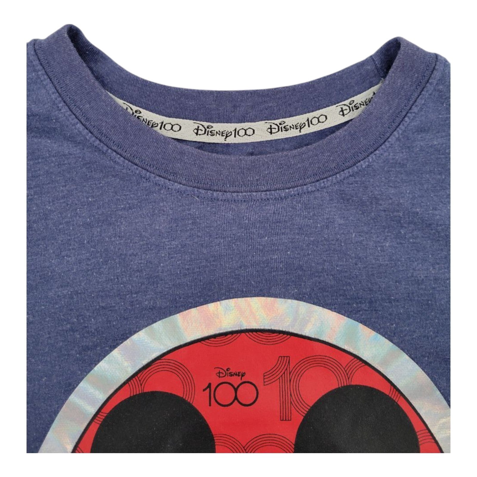 Disney 100 Years of Wonder Mickey Mouse T-Shirt Blue Graphic Tee Size L