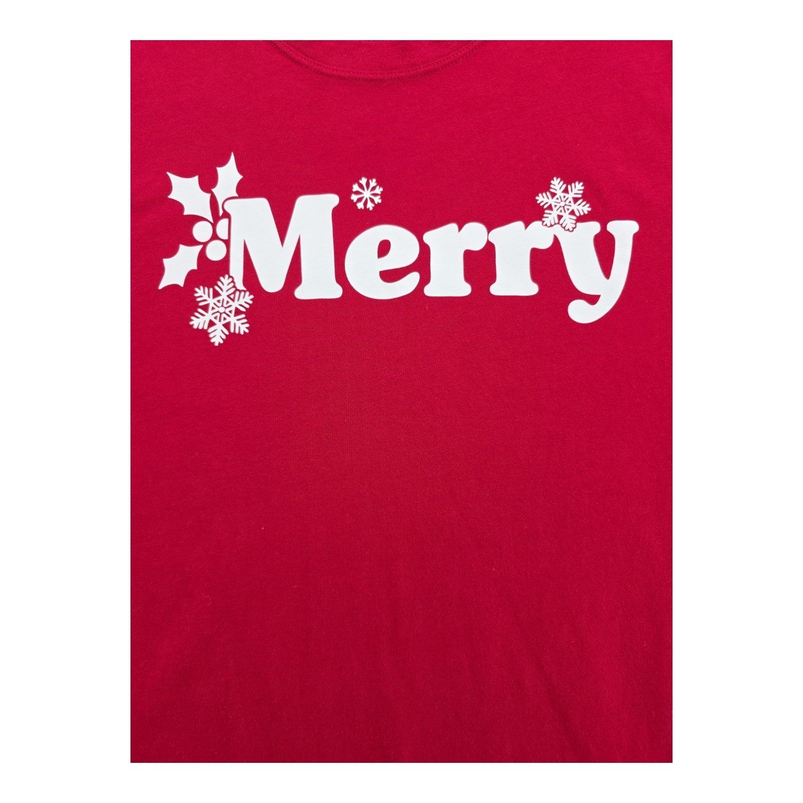 Family PJs Macy’s Men’s XL Red Merry Christmas Long Sleeve Shirt