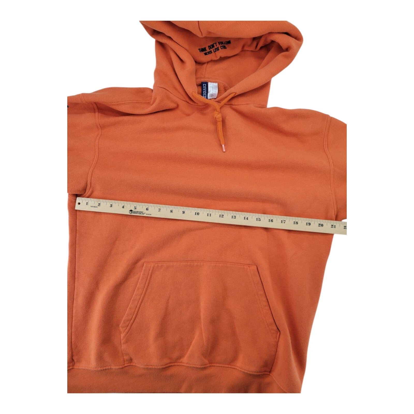 H&M Divided Orange Hoodie Positive Negative Graphic Sleeve Print Size M