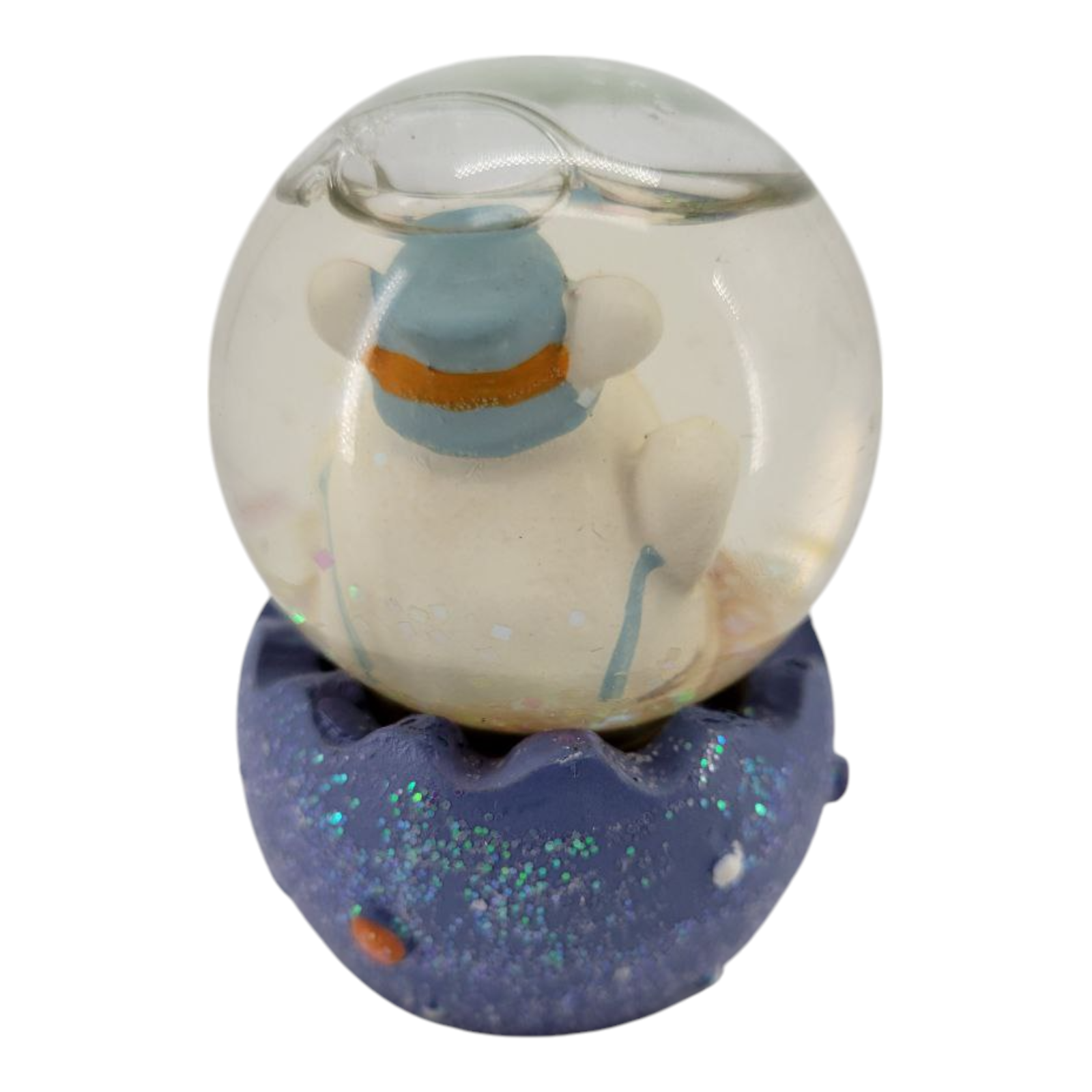 Dolgencorp Happy Easter Bunny Mini Snow Globe Purple Glitter Egg Decoration