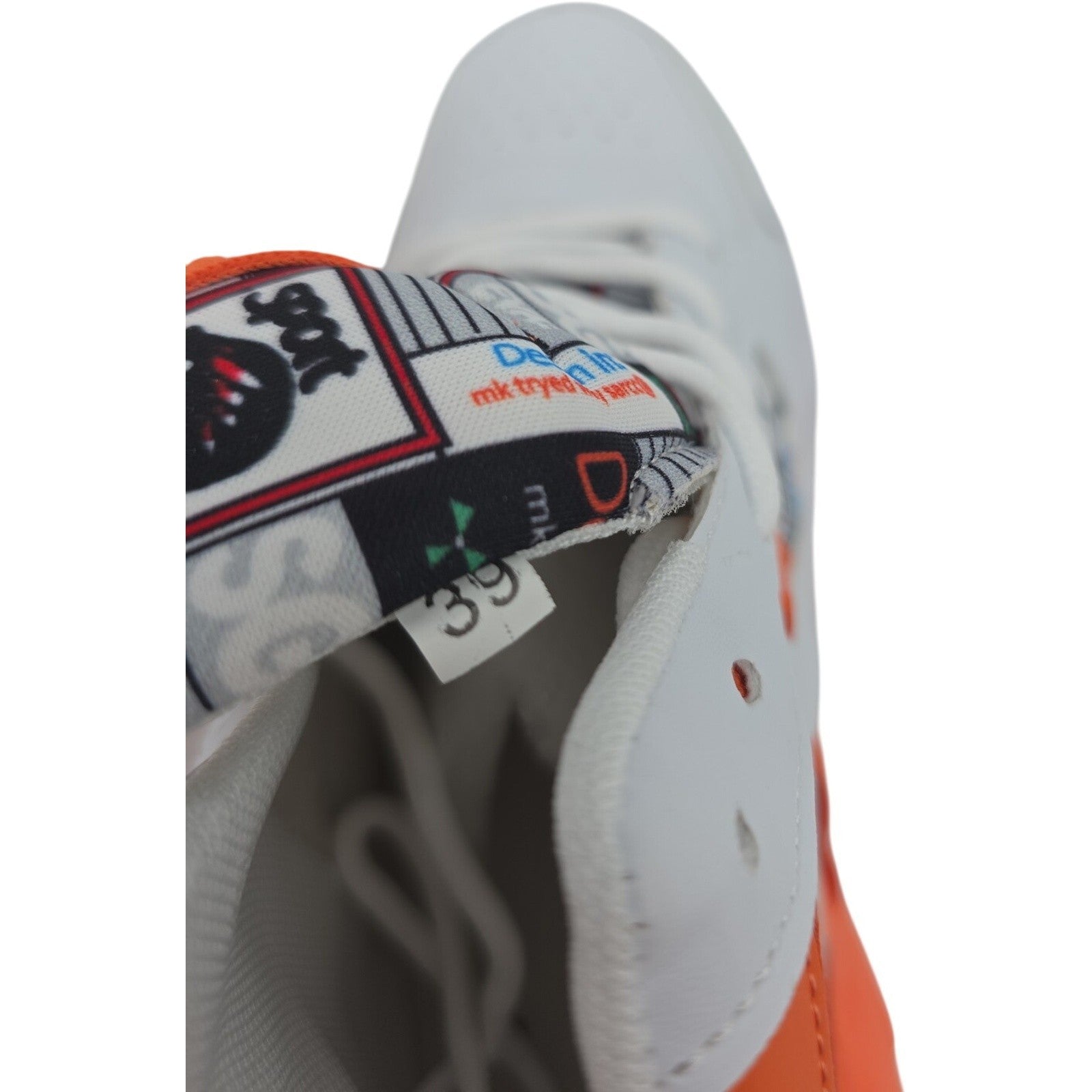 Fashion Casual White Orange High Top Chunky Sneakers Size 39 Sport Shoes