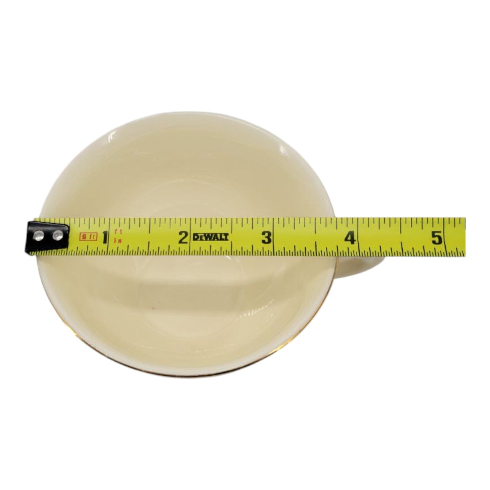 Vintage Floral Ivory Ceramic Teacups Set of 3 with Gold Rim Hand Painted