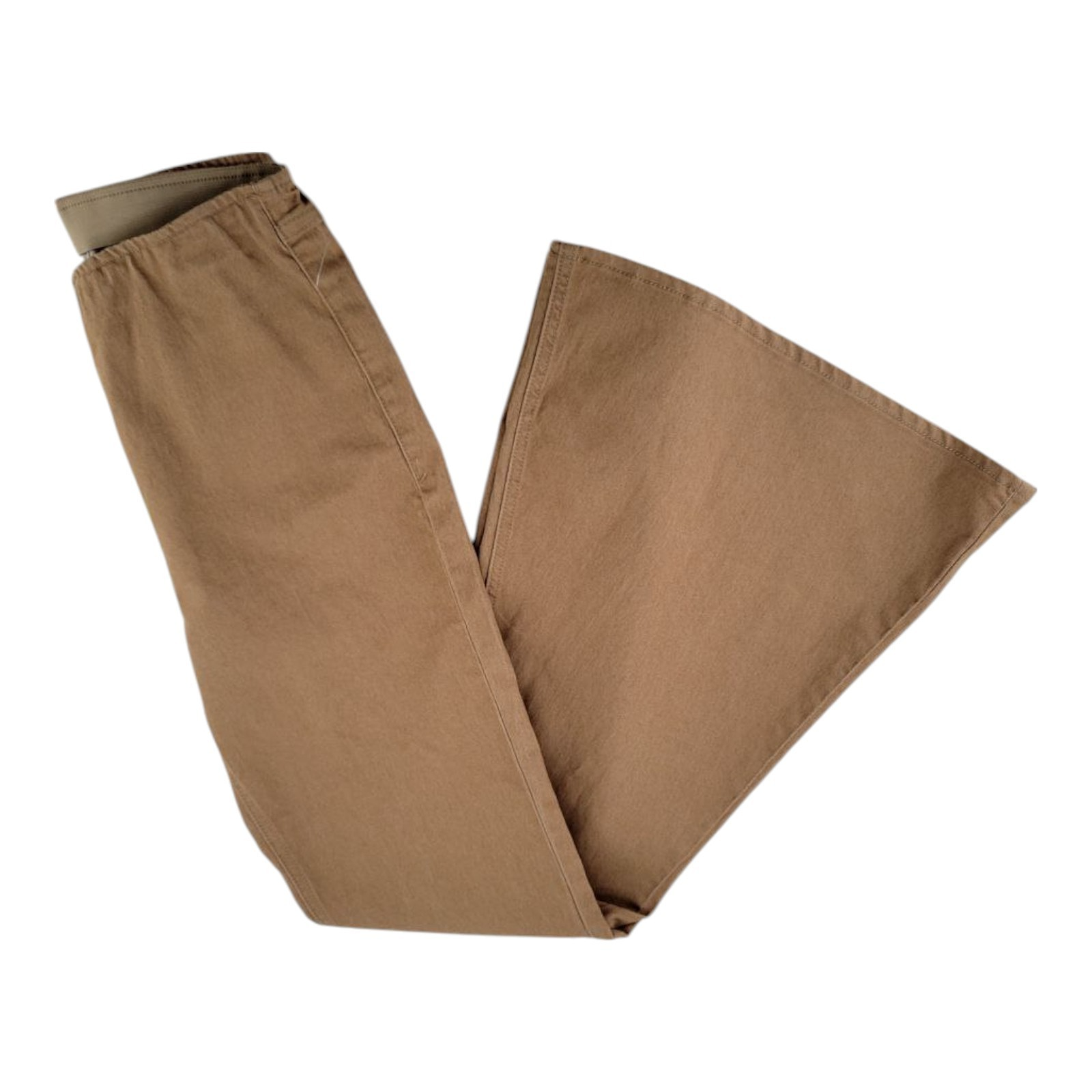 Forever 21 Premium Womens Brown Elastic Hight Waist Bell Bottom Pull On Pants M