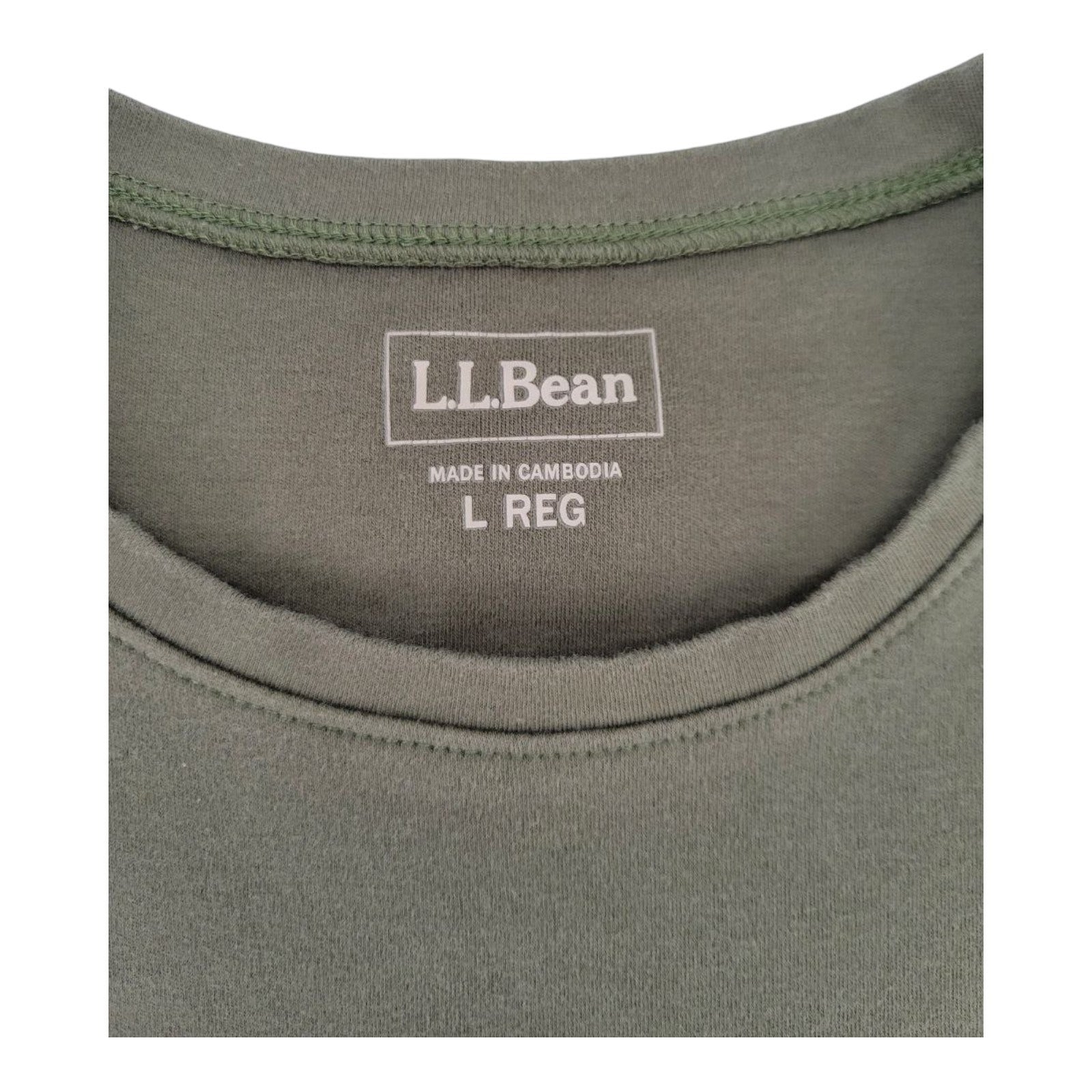 LL Bean Mens Olive Green Long Sleeve T-Shirt Size Large Regular
