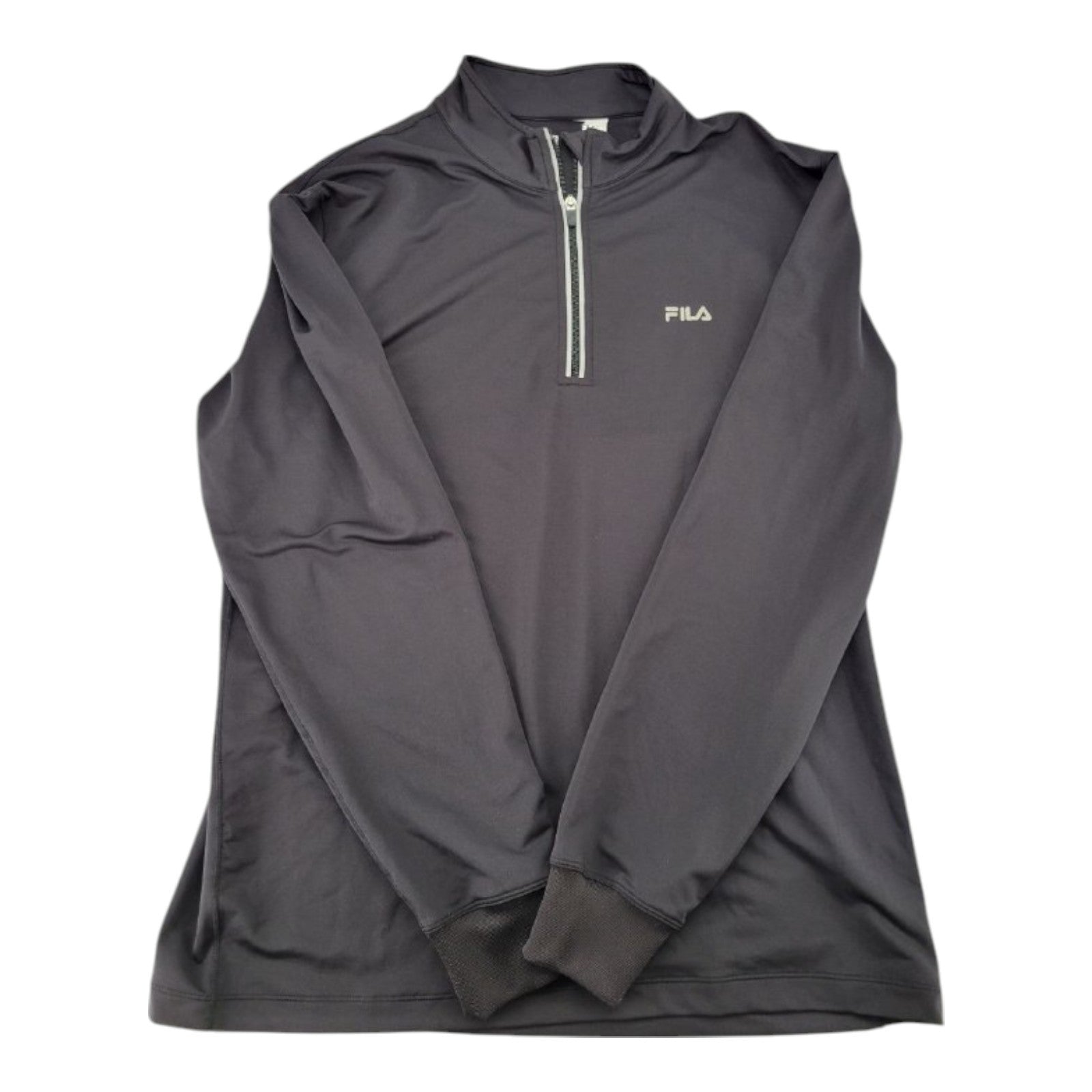 FILA Men's Black 1/4 Zip Pullover Shirt XL Stretch Athletic Long Sleeve
