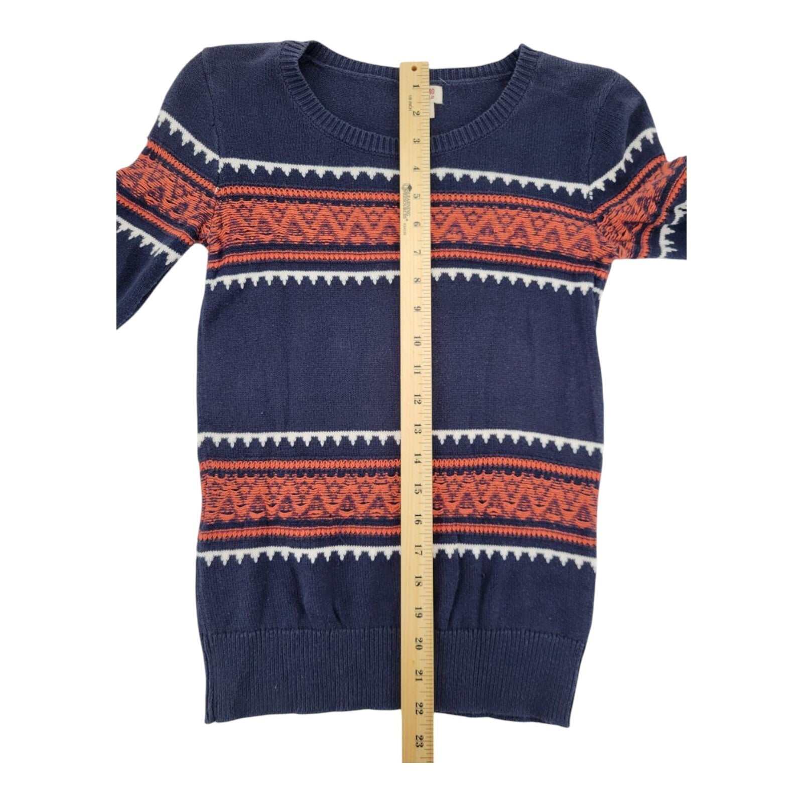 Mossimo Supply Co. Black and Orange Striped Pullover Sweater Ladies Size XS