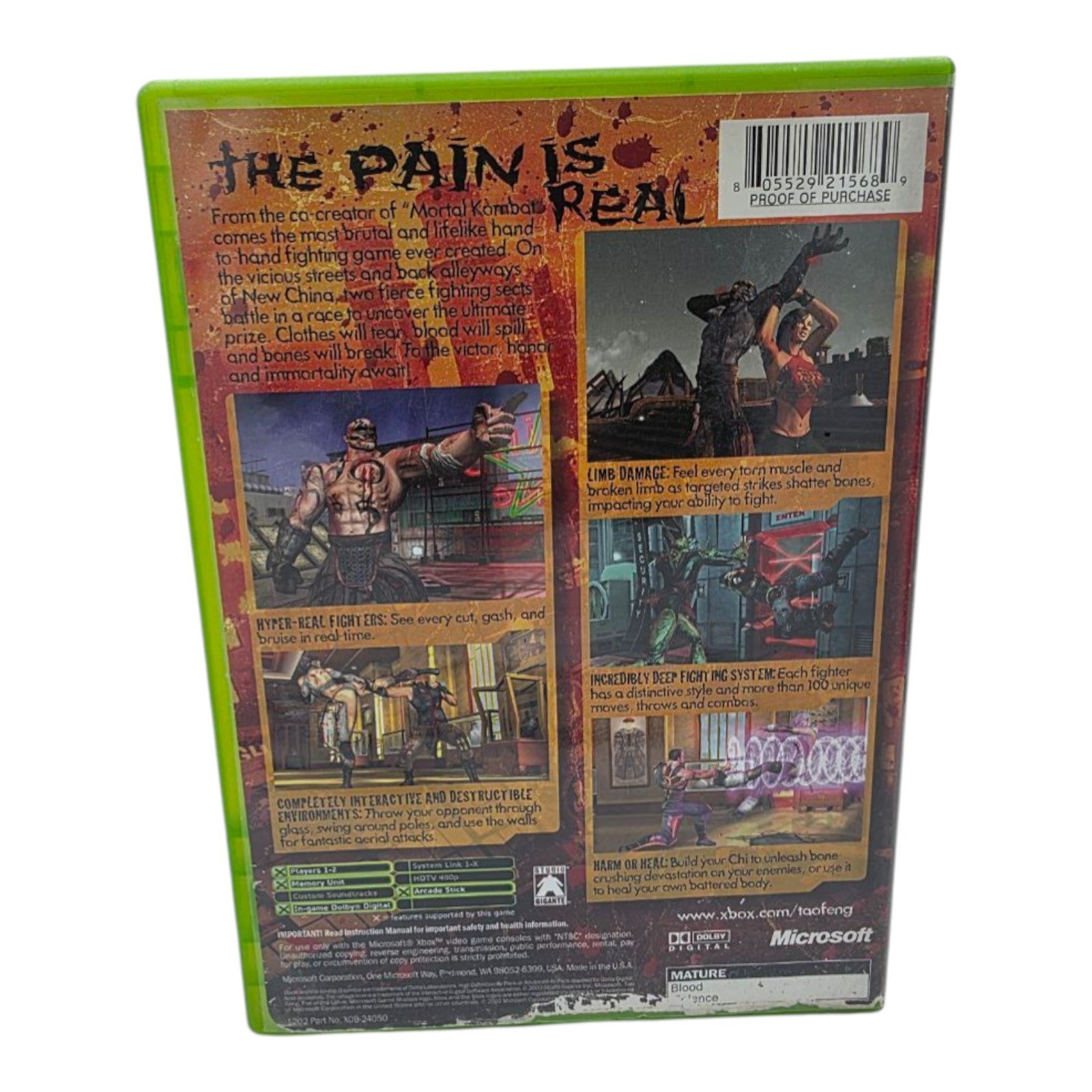 Tao Feng Fist of the Lotus Xbox 2003 Fighting Video Game Tested No Manual