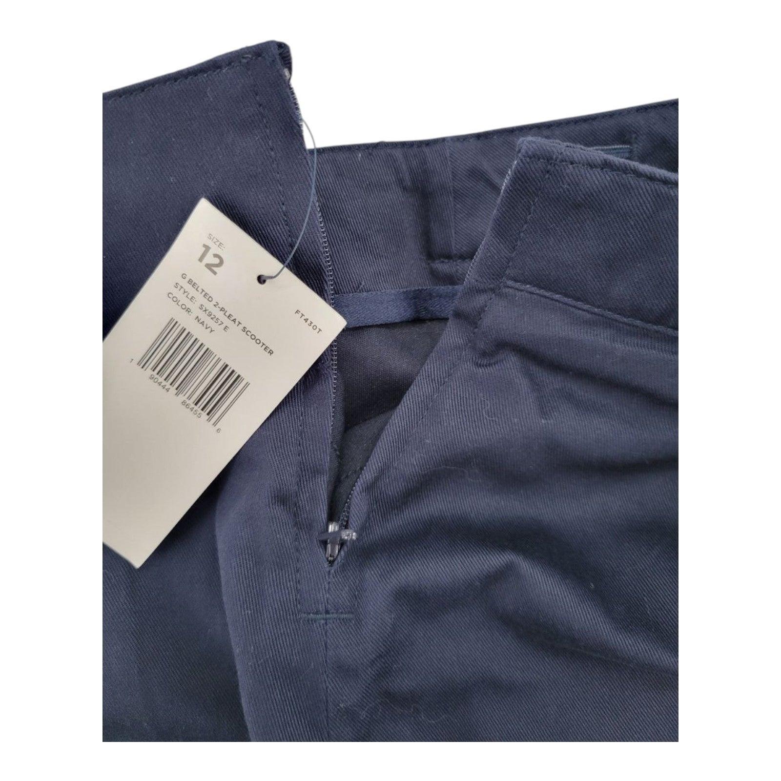 French Toast Girls 2 Pleat Scooter Skirt Navy Size 12 Belted SX9257E