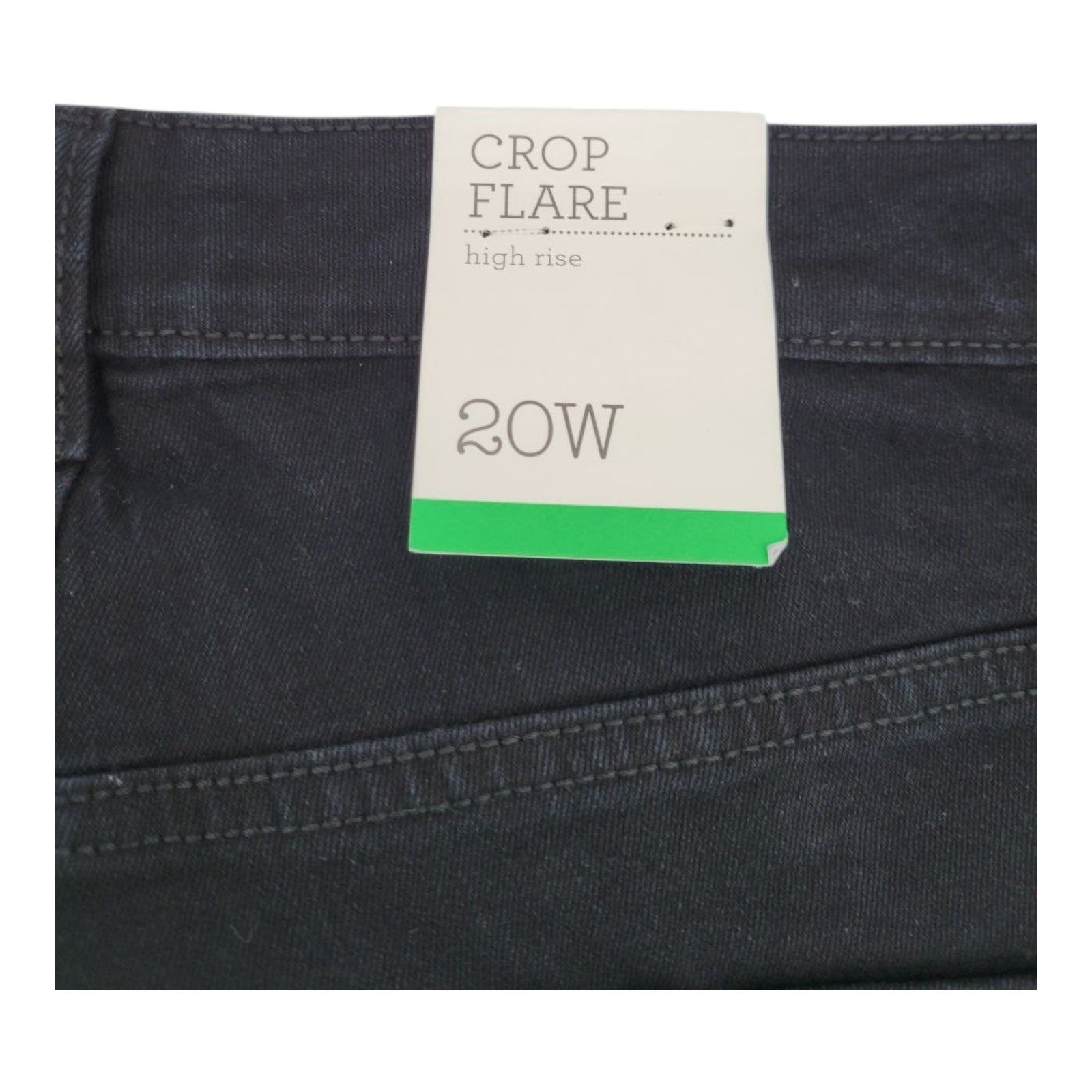 Style & Co Plus Crop Flare Pants 20W Black Rinse High Rise Stud Hem Stretch