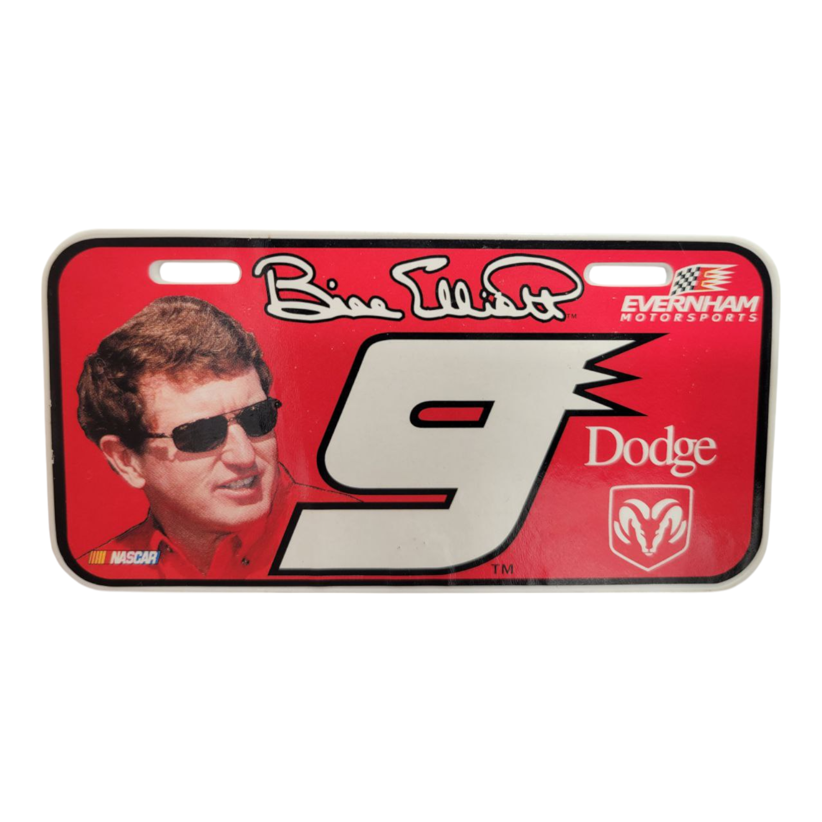 2001 Hasbro Bill Elliott #9 Dodge NASCAR Mini License Plate Evernham Motorsports