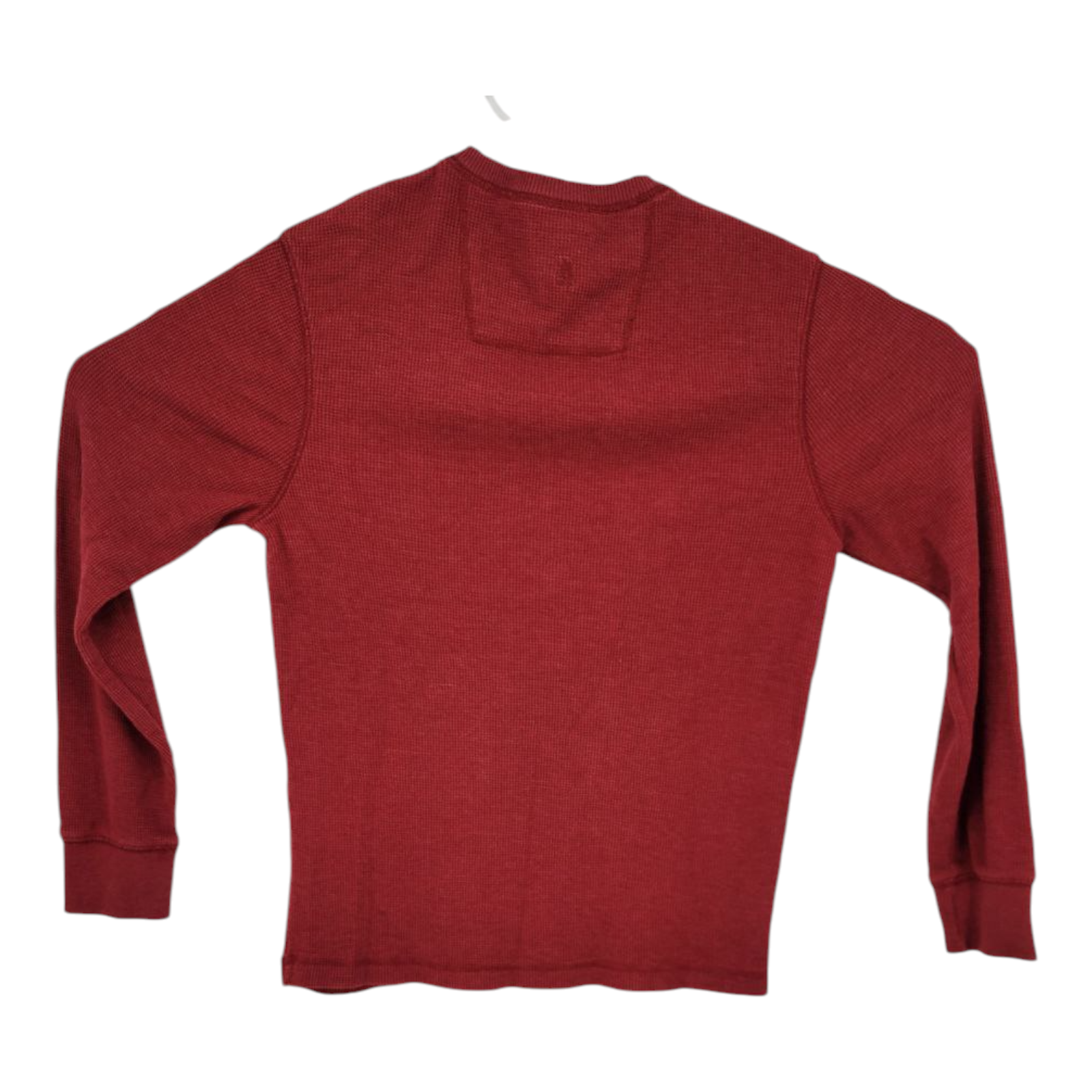 G.H. Bass & Co Mens Long Sleeve Thermal Henley Red Rhubarb Heather Shirt M