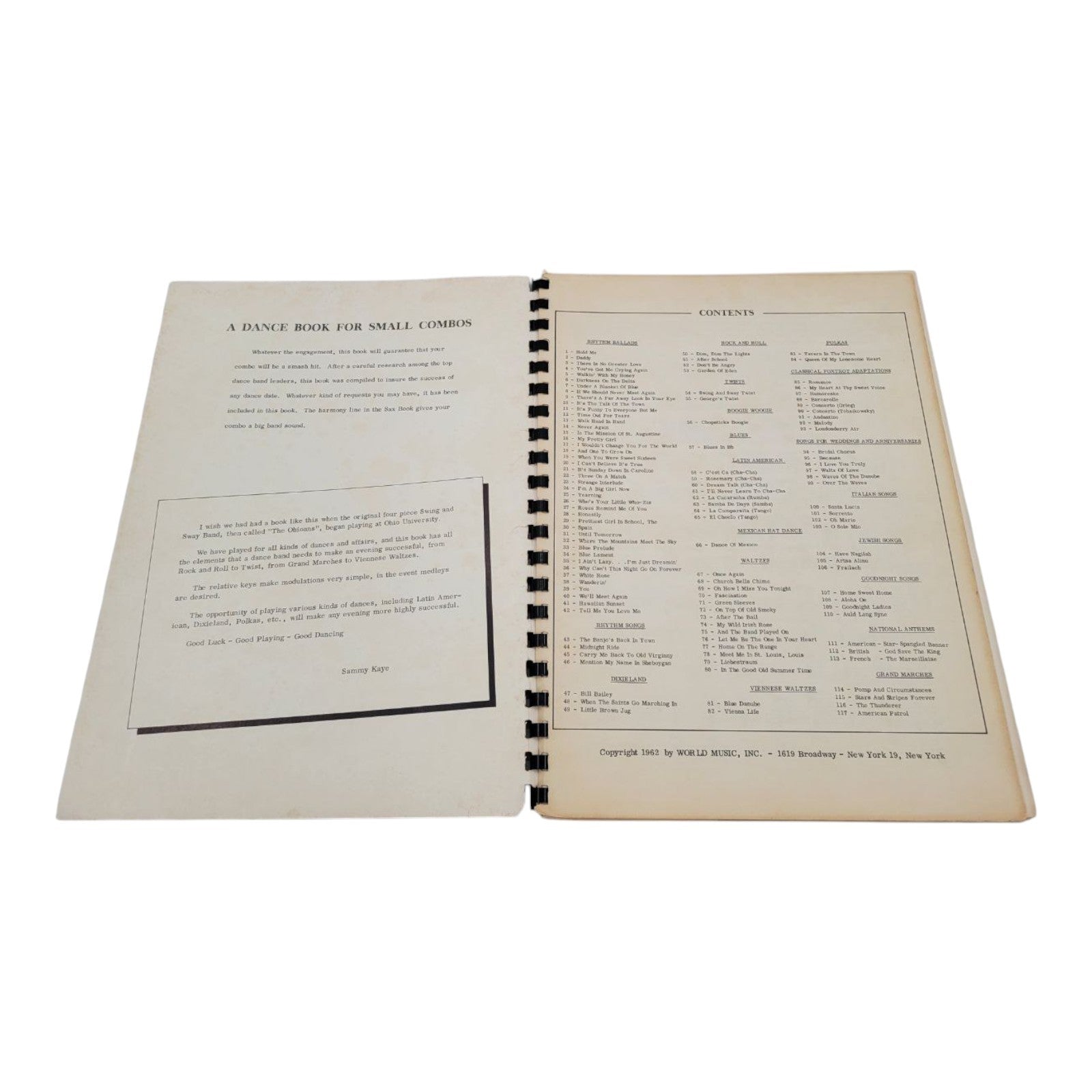 The Musicians Fake Book Vol 1 C Book Dance Band Library 117 Arrangements 1962