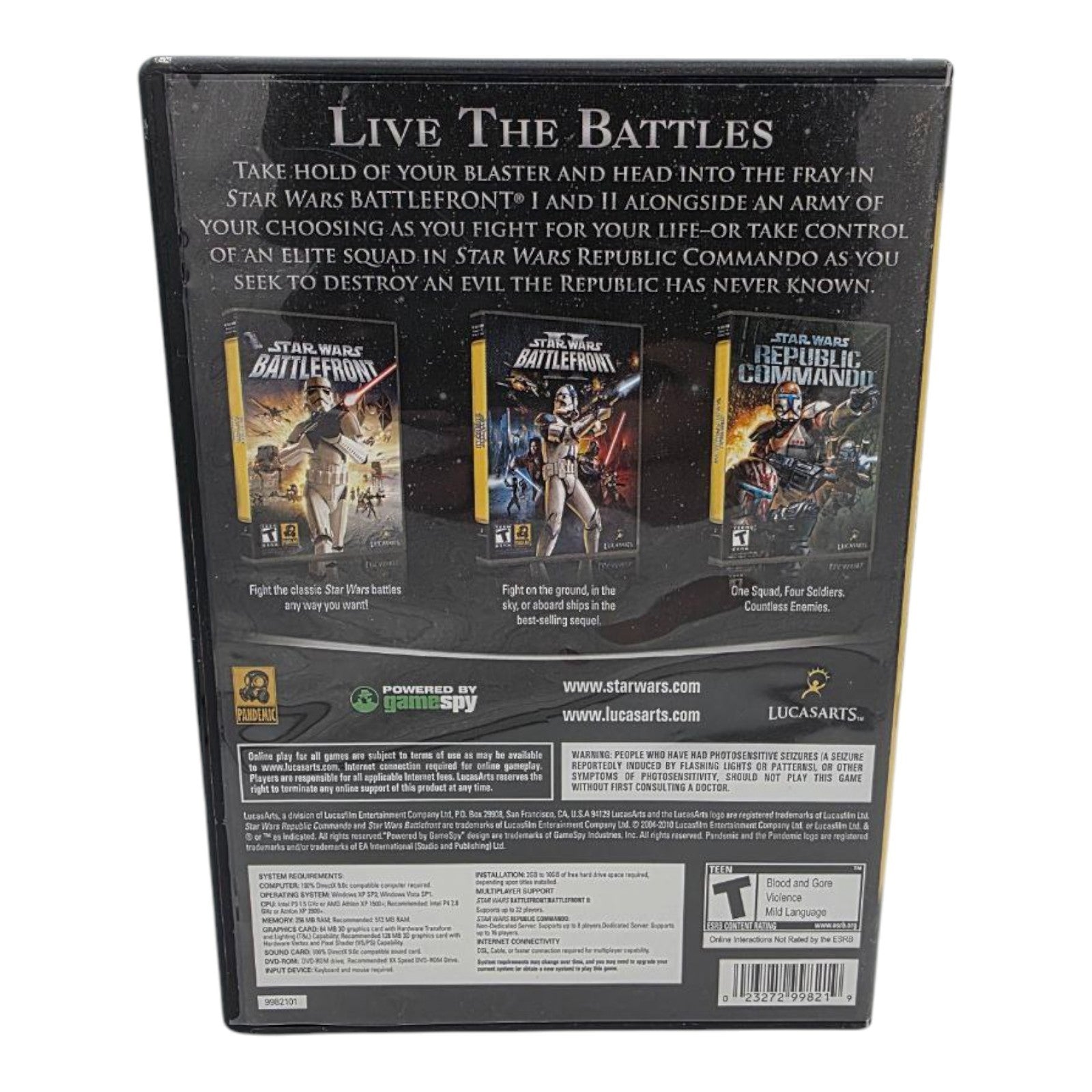 Star Wars Fan Favorites PC Battlefront I II Republic Commando Tested no Manual