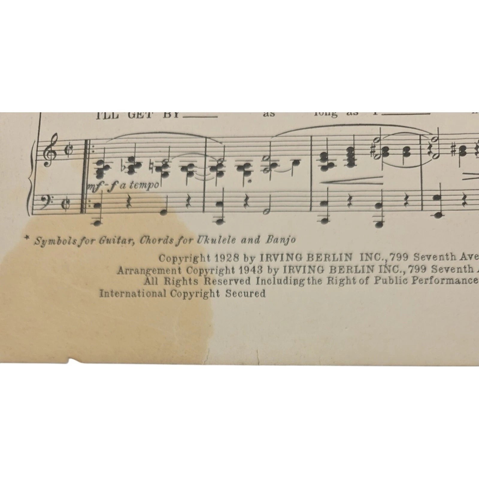 I’ll Get By As Long As I Have You 1943 Sheet Music featured in A Guy Named Joe