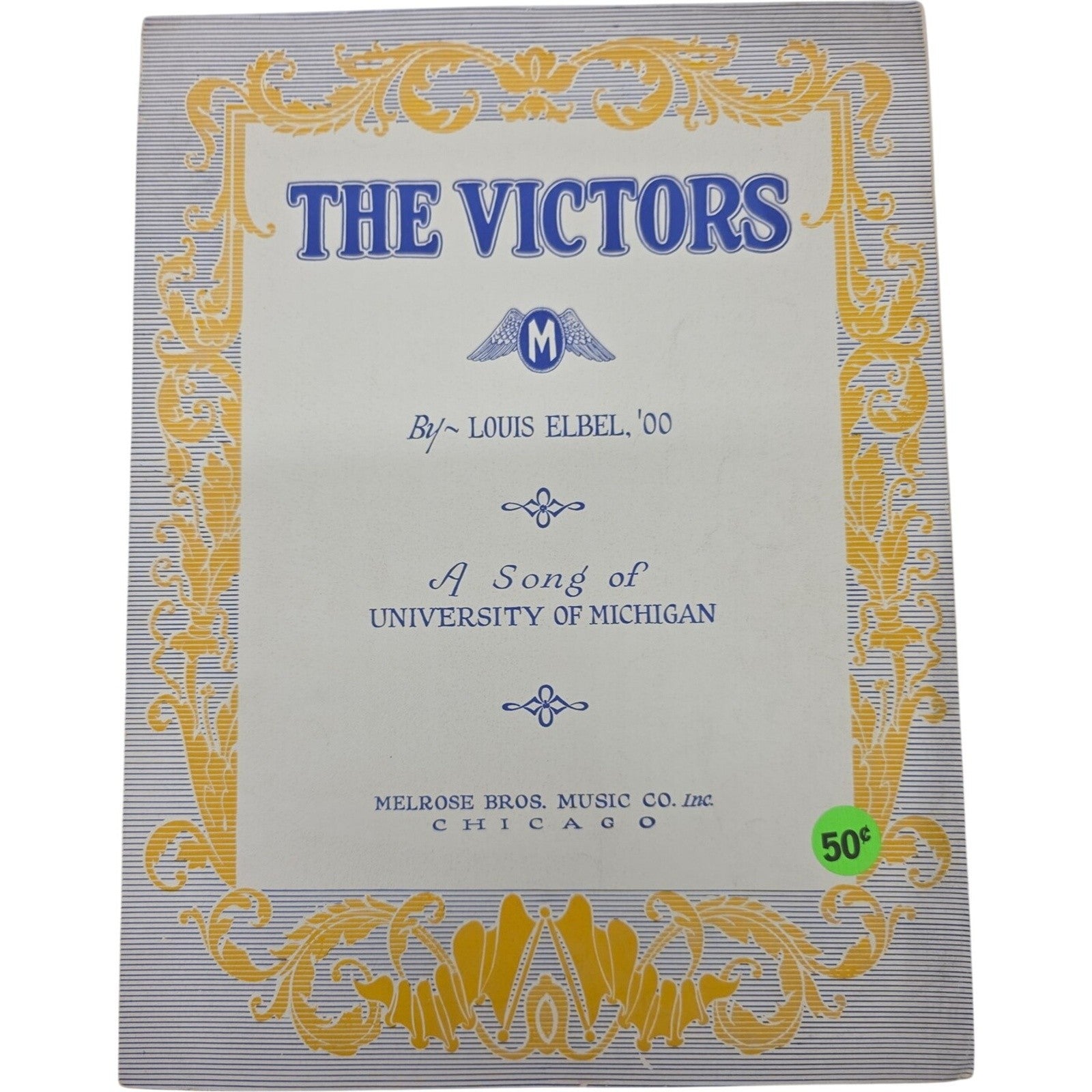 1928 The Victors A song of the University of Michigan Vintage Sheet Music