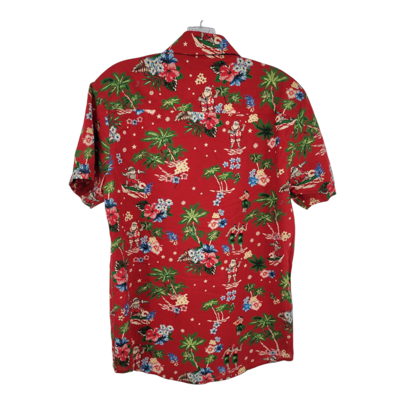 Free Planet Hawaiian Shirt Red Santa Surfing Christmas Aloha Beach Mens Size M