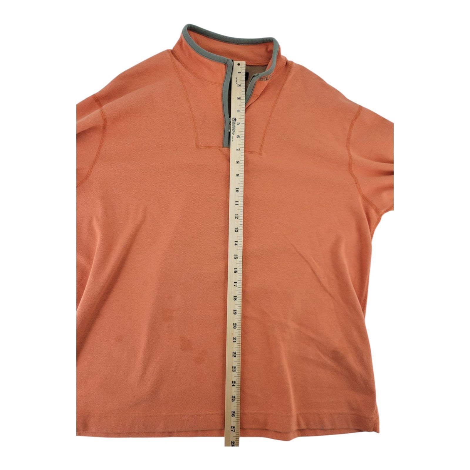 Polo Sport Ralph Lauren Mens Orange Quarter Zip Mock Neck Pullover Shirt Size L