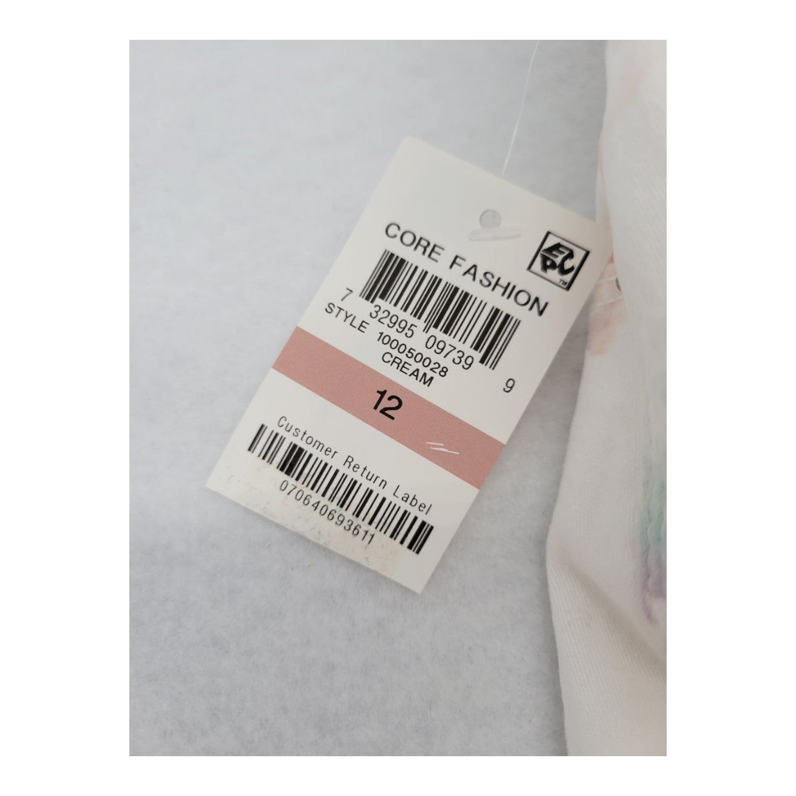 Style & Co Women's Curvy Skinny Jeans 12 Cream Floral Mid Rise Tummy Control