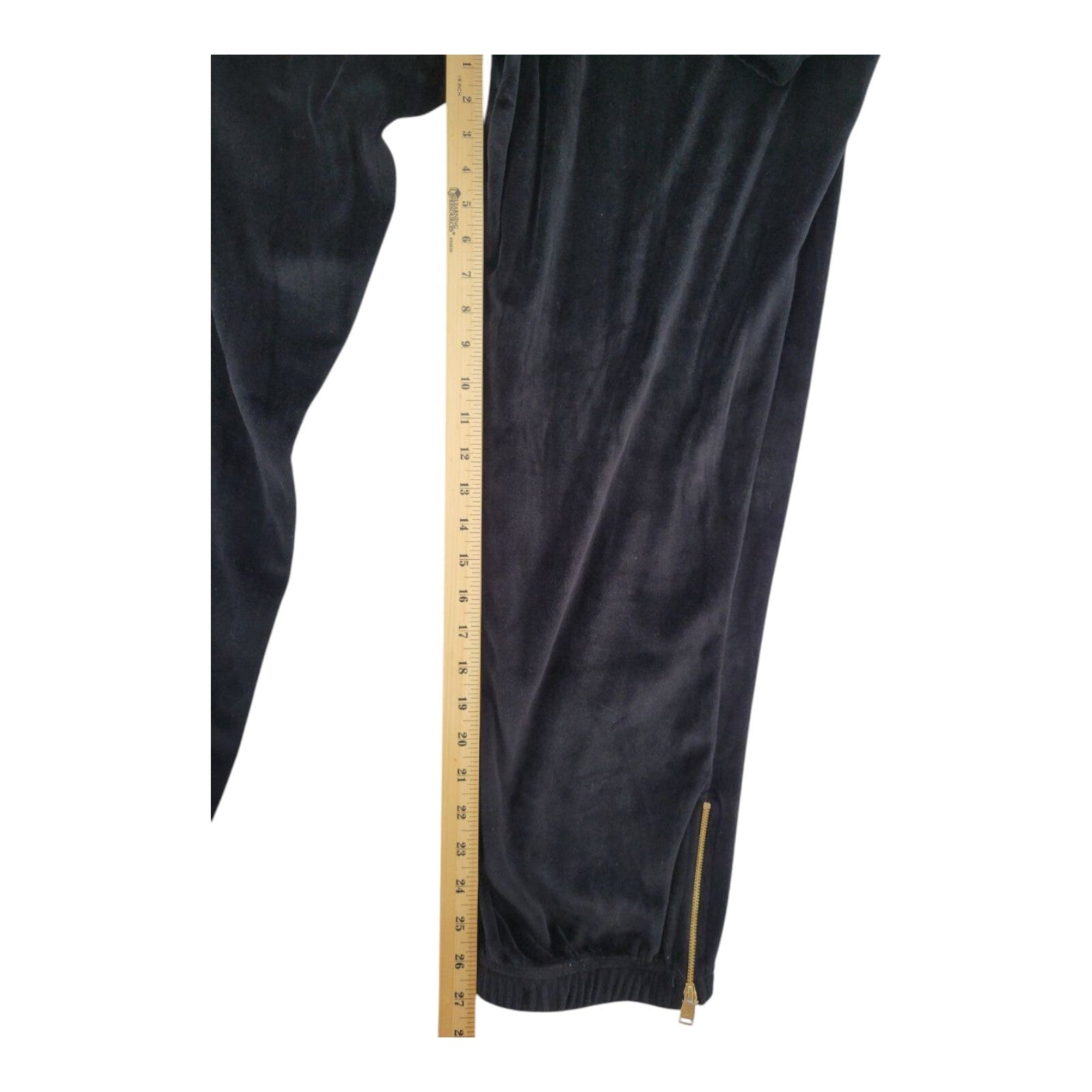 Dogg Supply by Snoop Dogg Velour Black Sweatpants Gold Zip Ankle Size 3XL