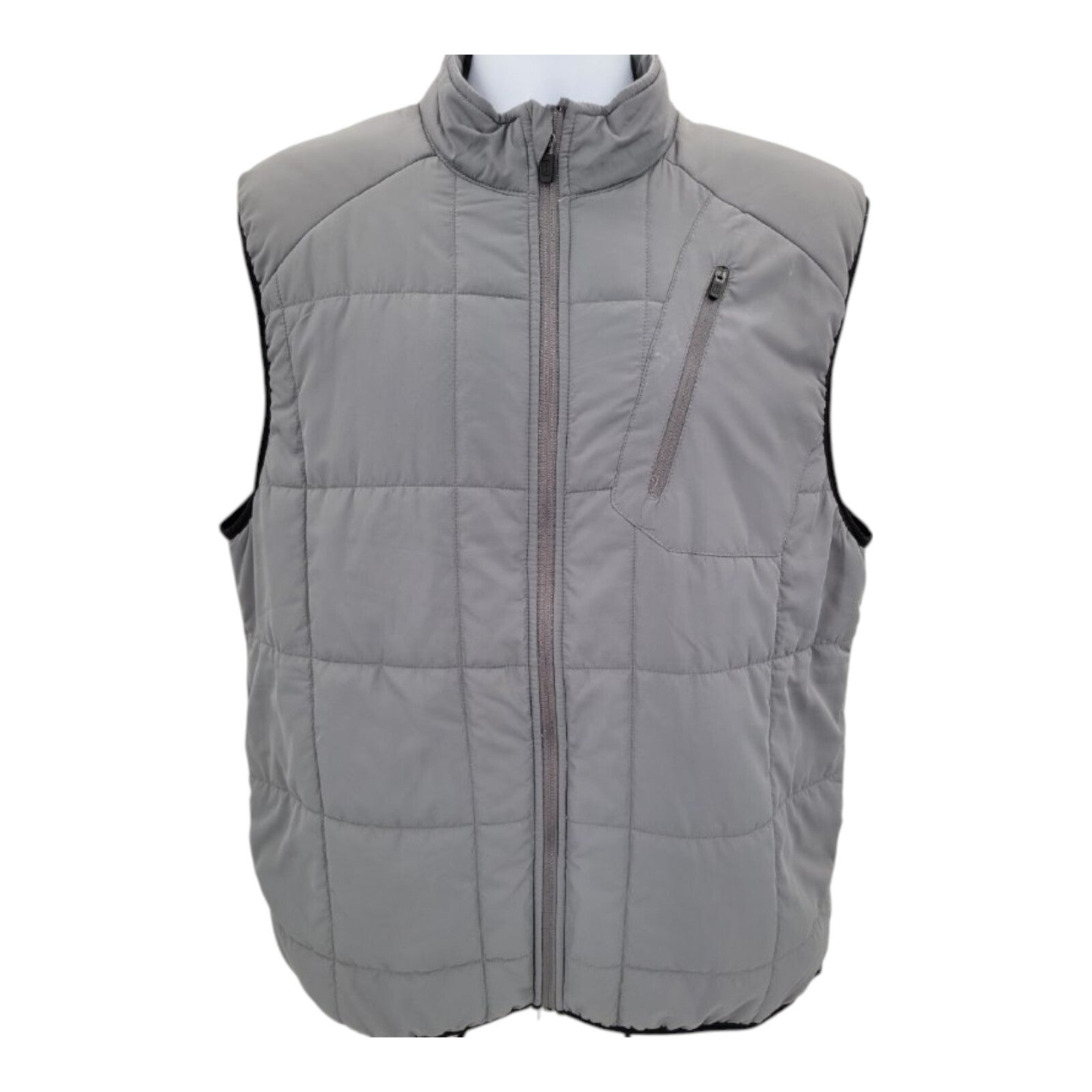 PGA Tour Mens Gray Puffer Golf Vest Full Zip Pocket Sleeveless Jacket Size XL