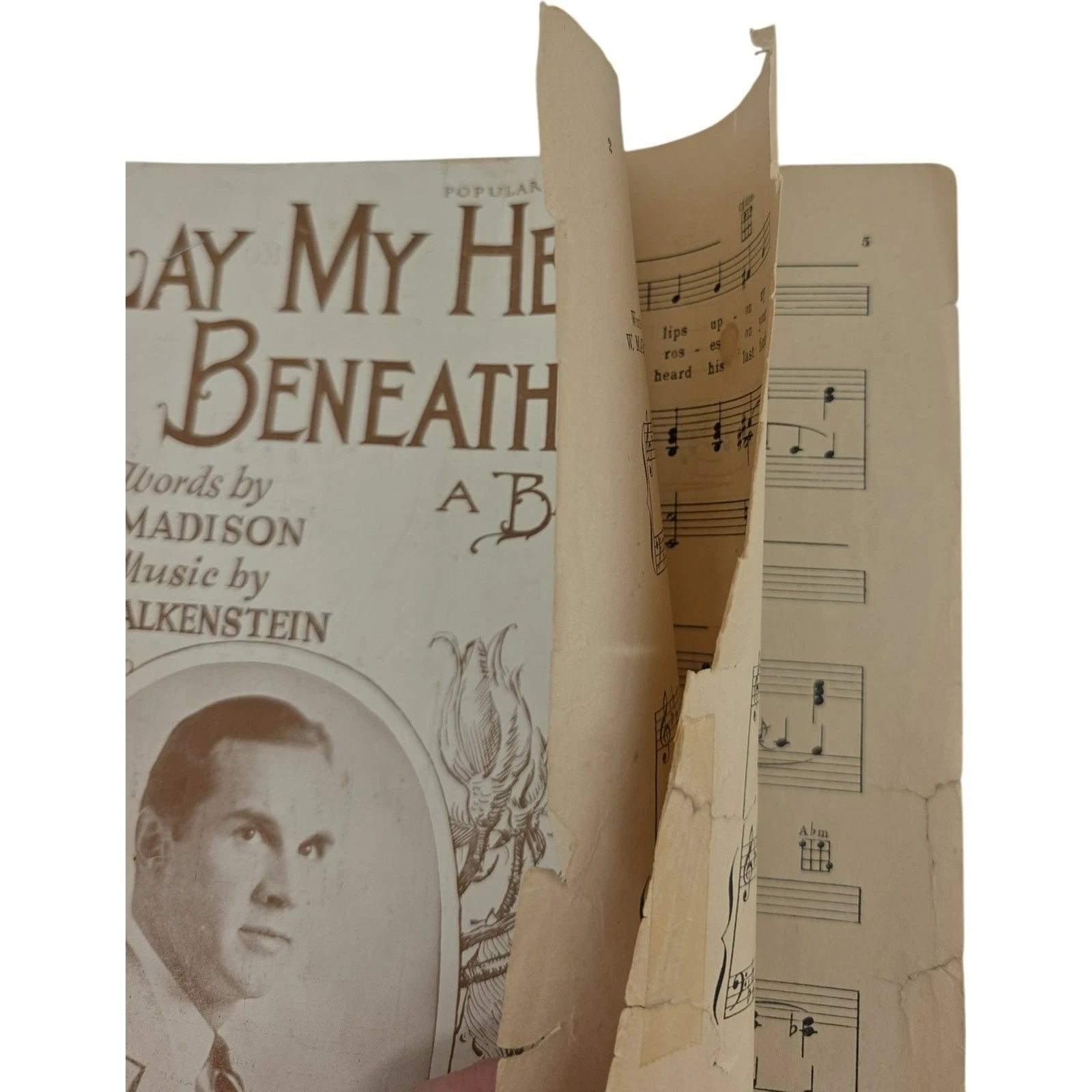 Vintage 1926 Sheet Music Lay My Head Beneath a Rose by W. Madison & Falkenstein