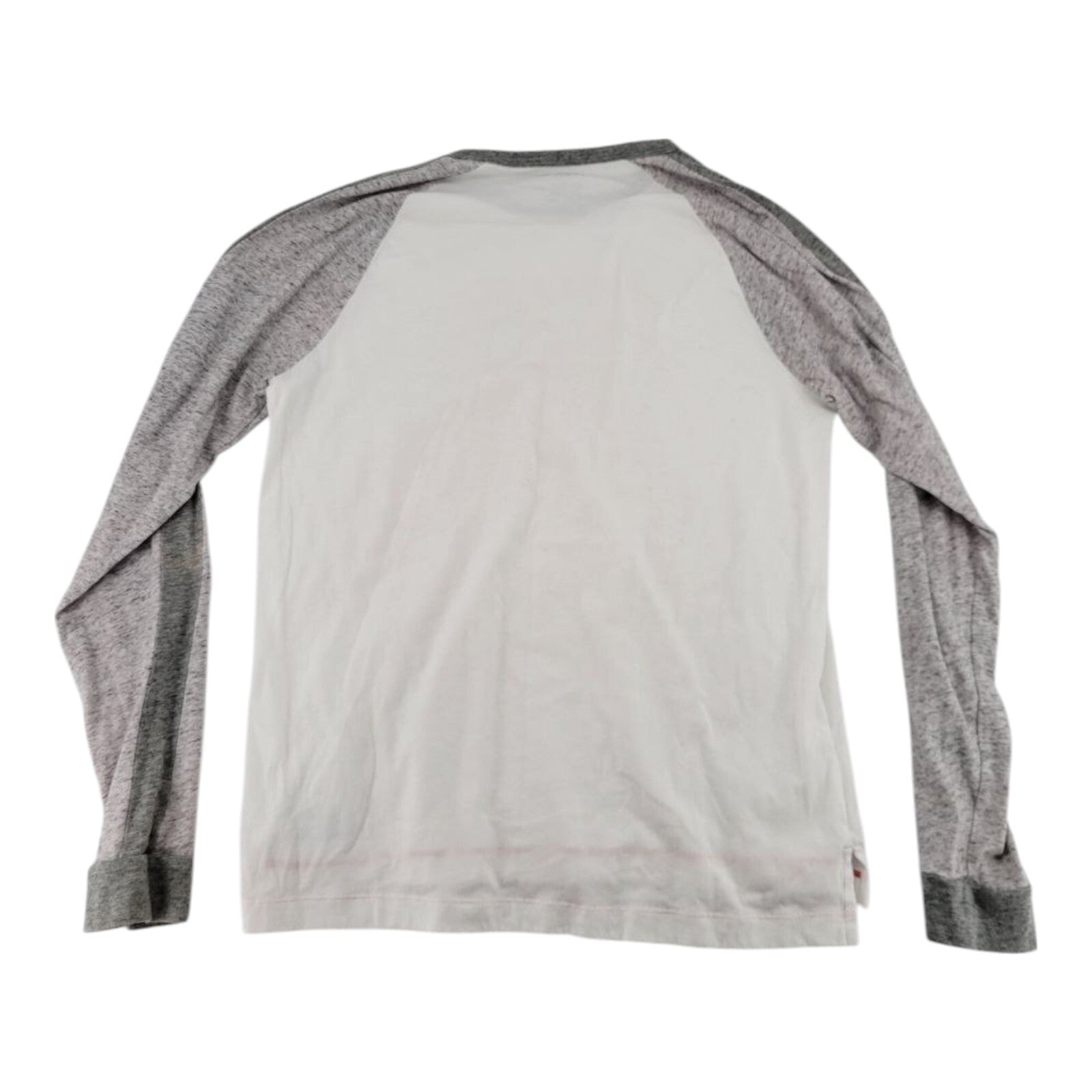 MSX by Michael Strahan Raglan Shirt Mens White Gray Long Sleeve Size Medium