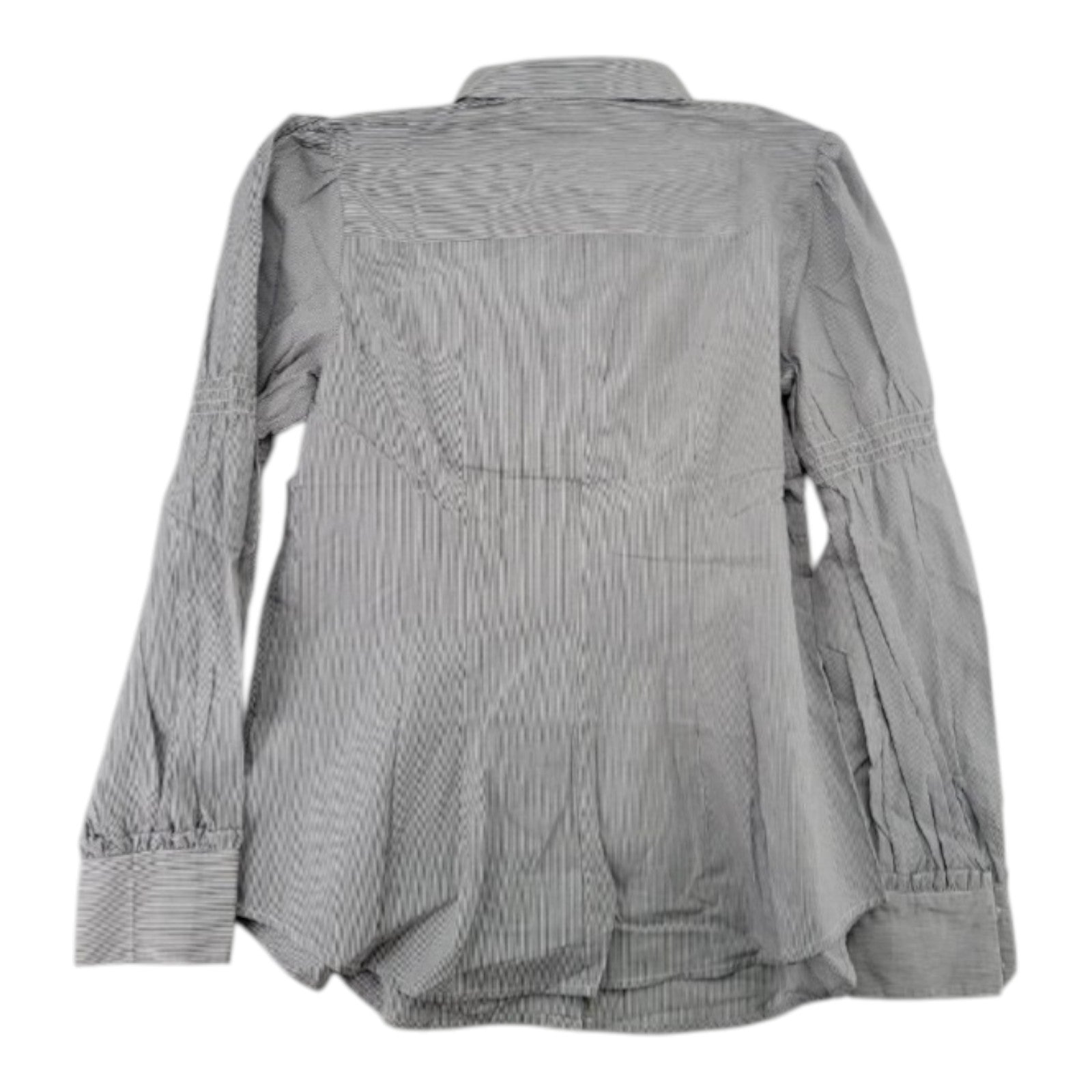 Lark & Ro Women's Black White Striped Button Down Shirt Collared Long Sleeve XL