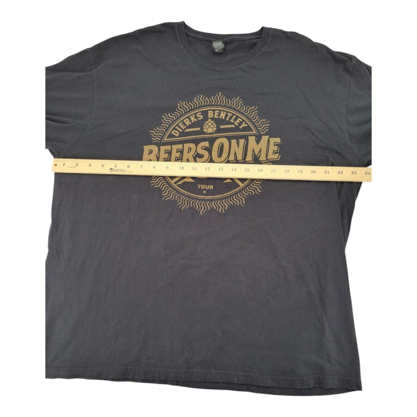 Gildan Softstyle Dierks Bentley Beers On Me Tour T-Shirt Black Graphic Tee XL