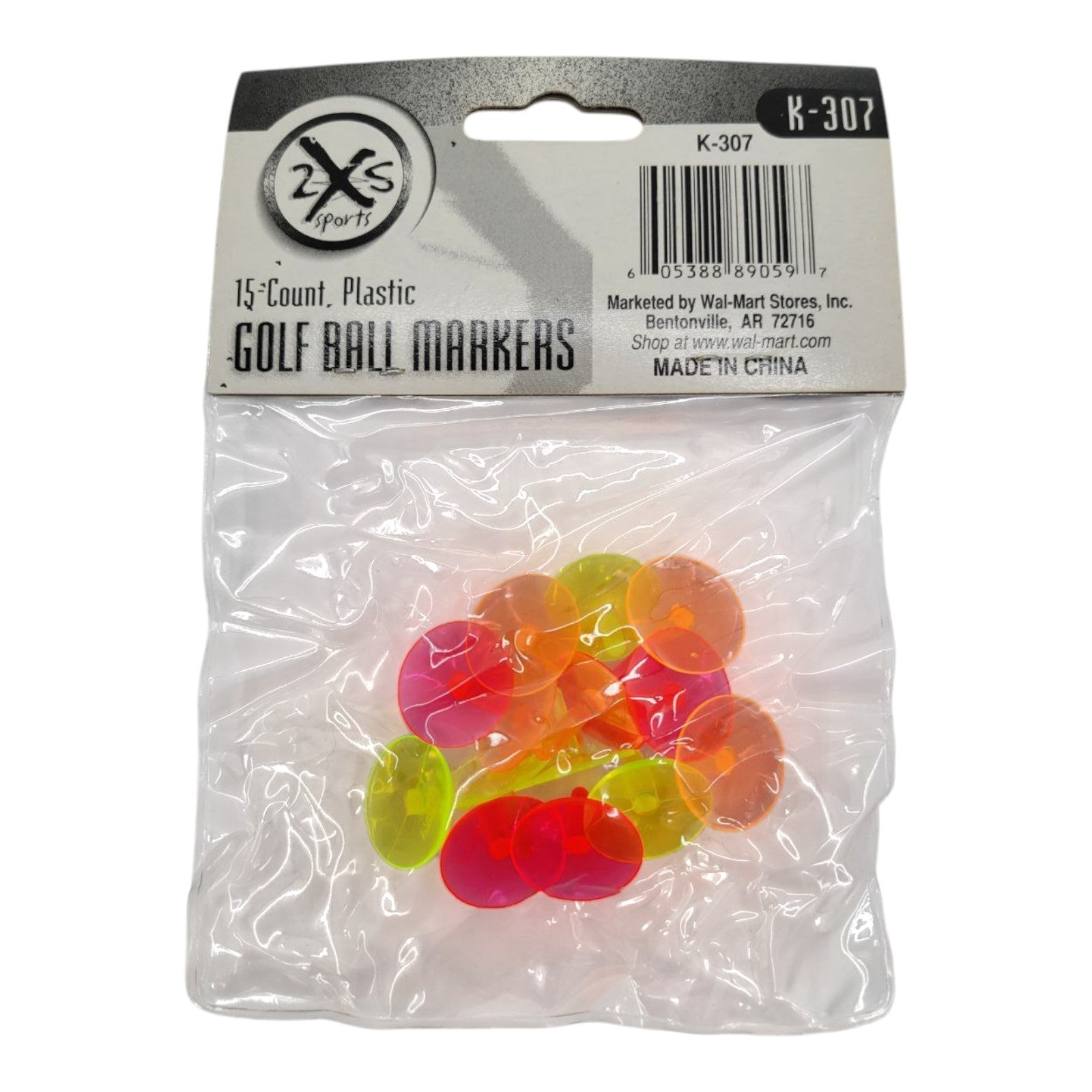 Vintage 2XS Sports Golf Ball Markers 15 Count Plastic Multicolor K-307